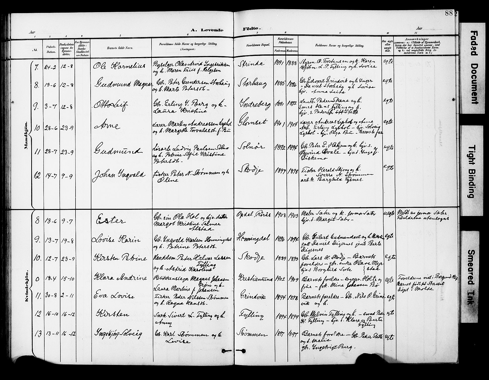 Ministerialprotokoller, klokkerbøker og fødselsregistre - Møre og Romsdal, AV/SAT-A-1454/524/L0366: Parish register (copy) no. 524C07, 1900-1931, p. 88