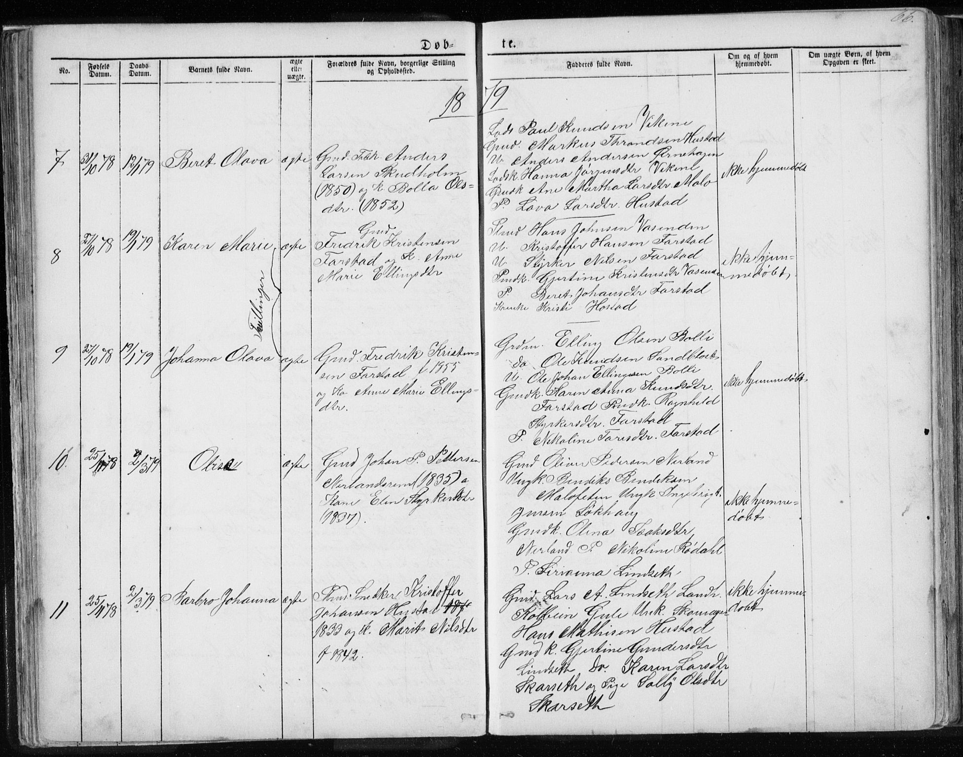 Ministerialprotokoller, klokkerbøker og fødselsregistre - Møre og Romsdal, AV/SAT-A-1454/567/L0782: Parish register (copy) no. 567C02, 1867-1886, p. 66