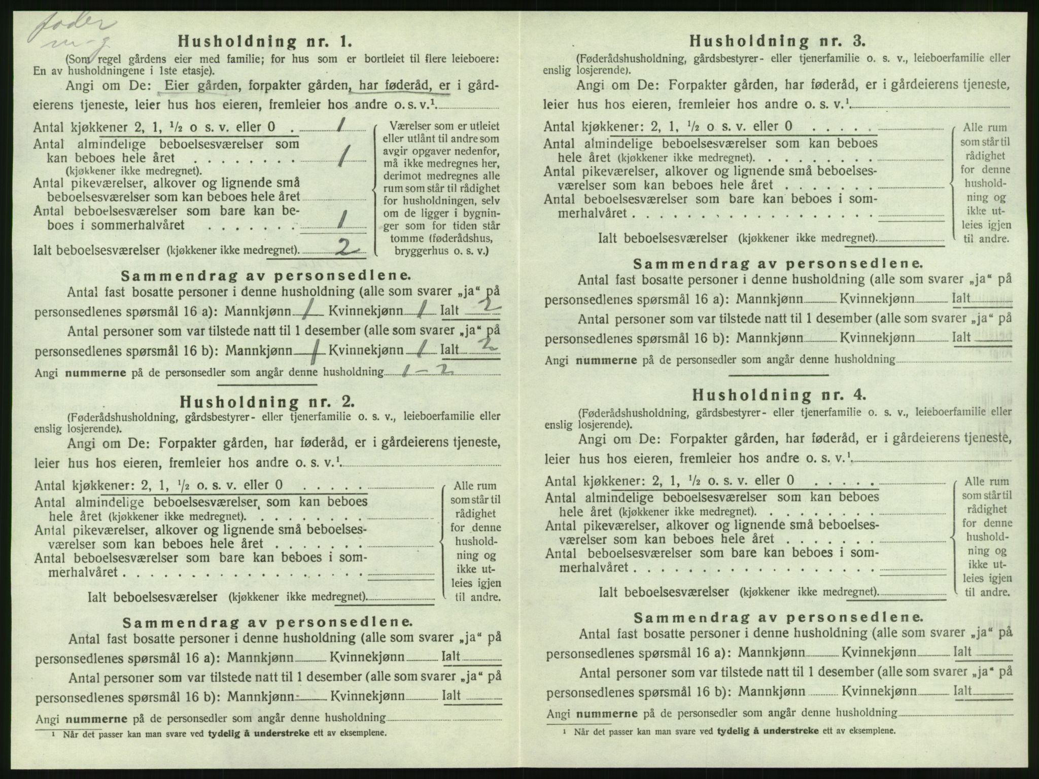 SAT, 1920 census for Nesna, 1920, p. 712