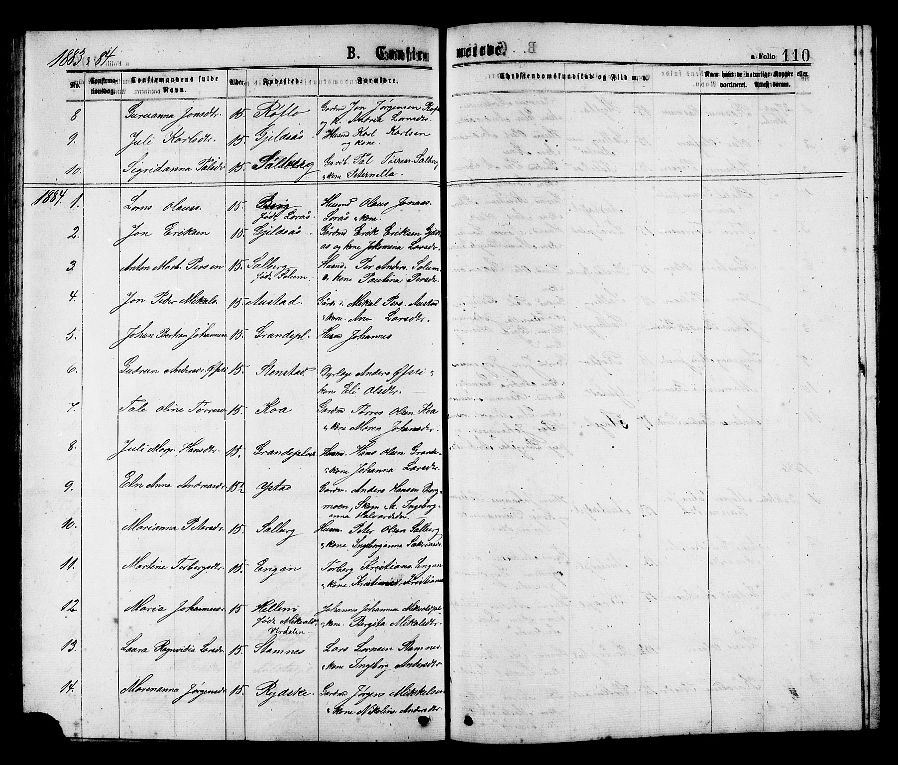 Ministerialprotokoller, klokkerbøker og fødselsregistre - Nord-Trøndelag, AV/SAT-A-1458/731/L0311: Parish register (copy) no. 731C02, 1875-1911, p. 110