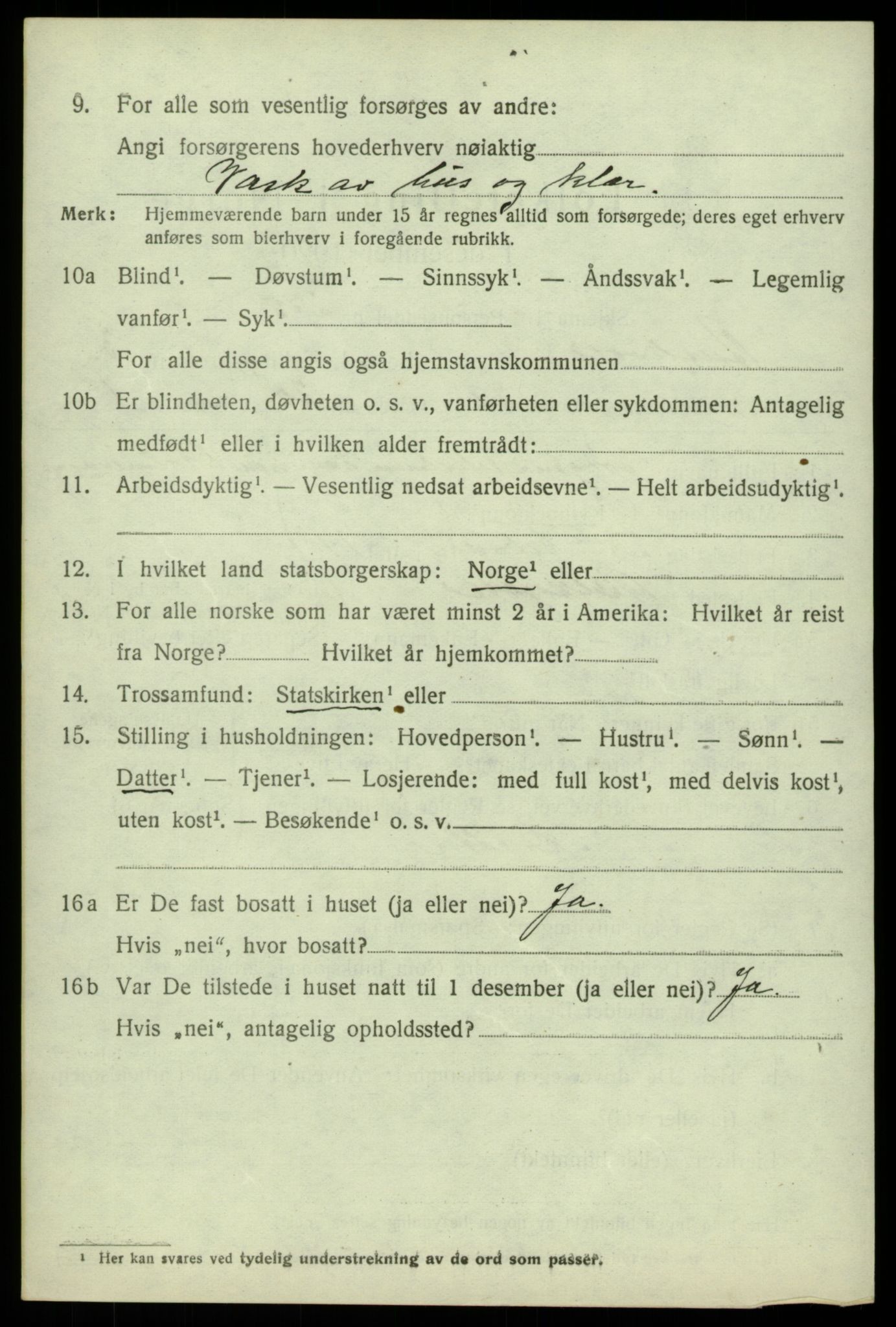 SAB, 1920 census for Austevoll, 1920, p. 2643