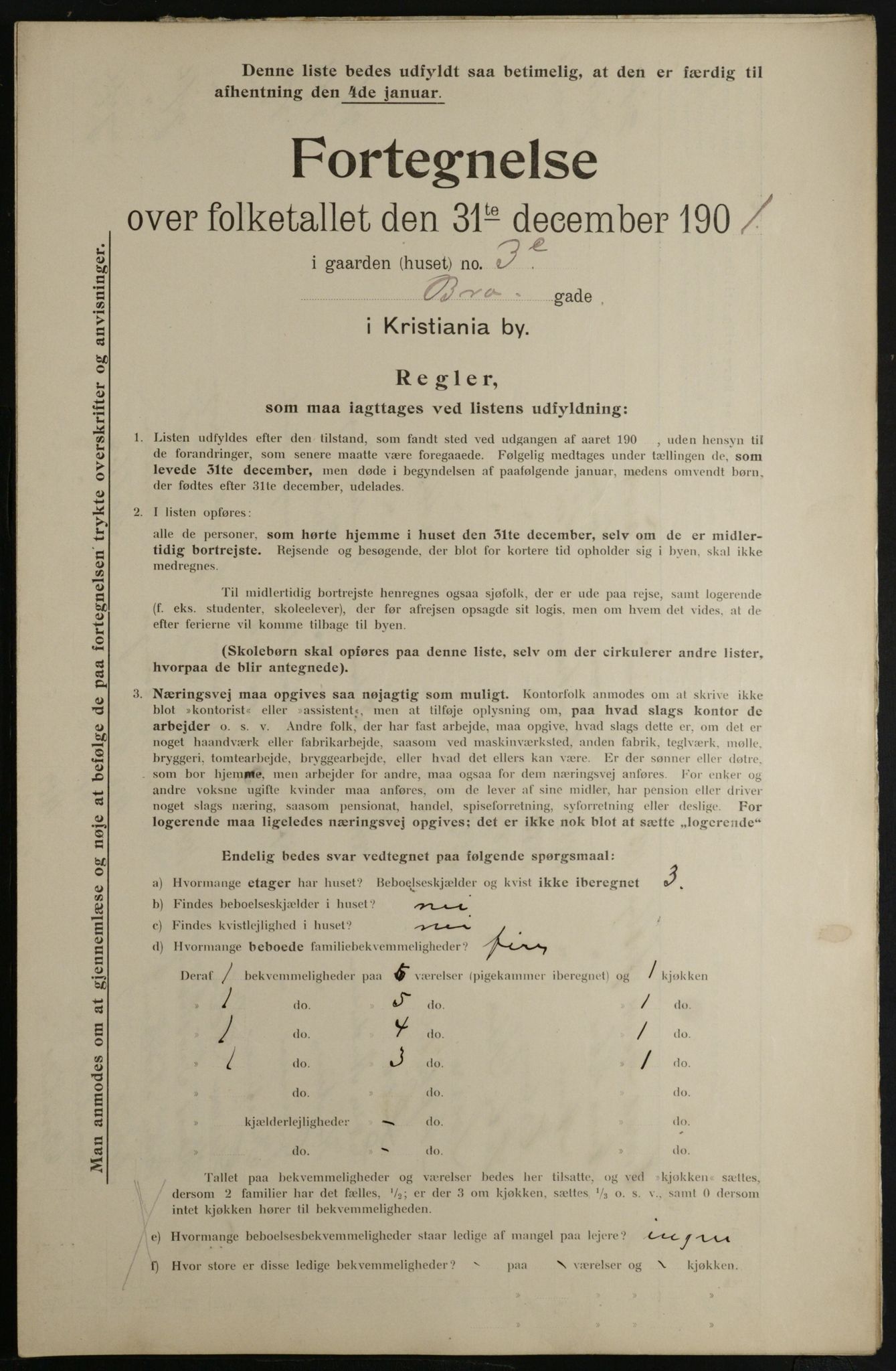 OBA, Municipal Census 1901 for Kristiania, 1901, p. 1631