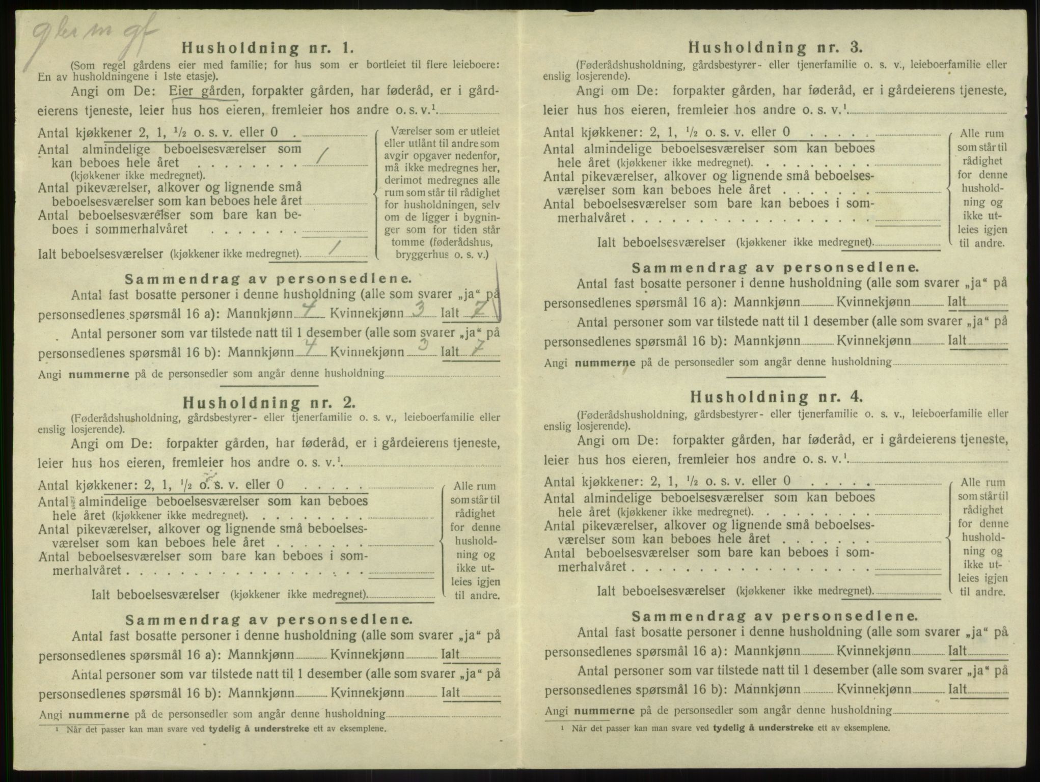 SAB, 1920 census for Vevring, 1920, p. 367