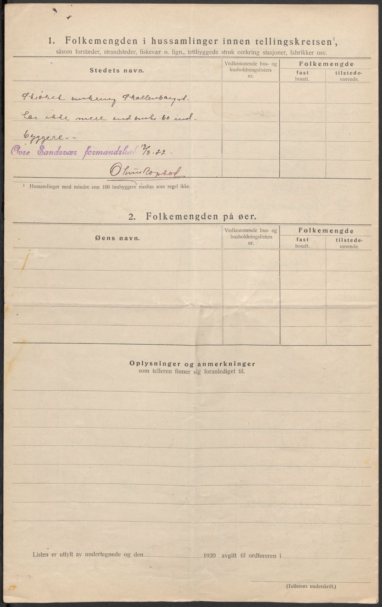 SAKO, 1920 census for Øvre Sandsvær, 1920, p. 29