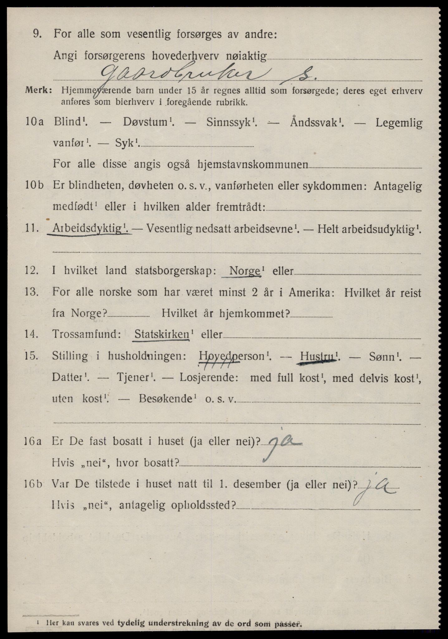 SAT, 1920 census for Rovde, 1920, p. 582