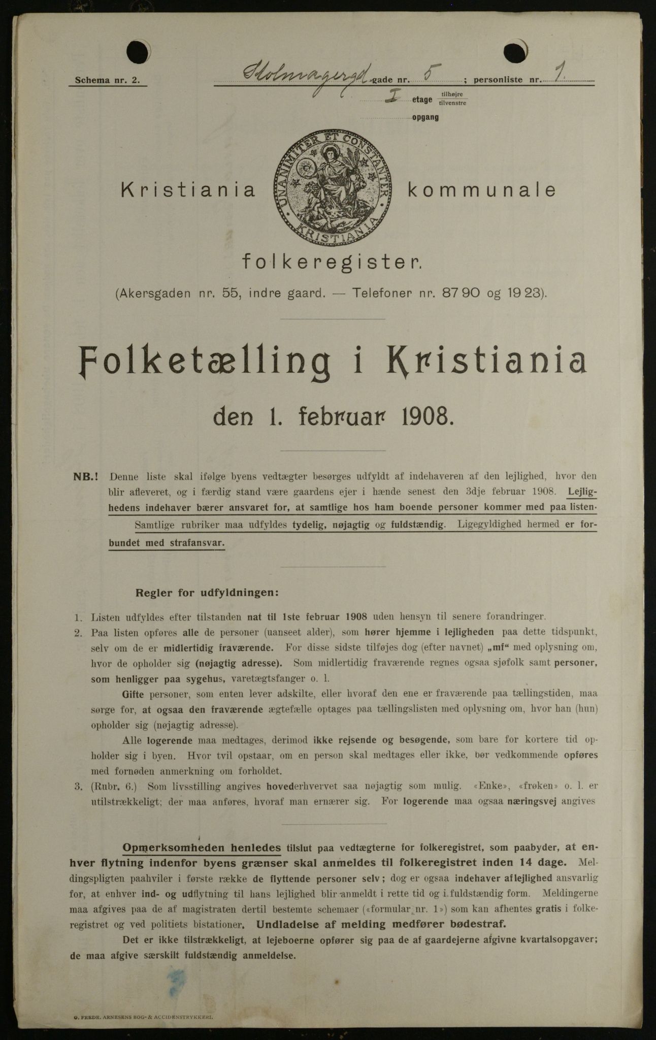 OBA, Municipal Census 1908 for Kristiania, 1908, p. 92203