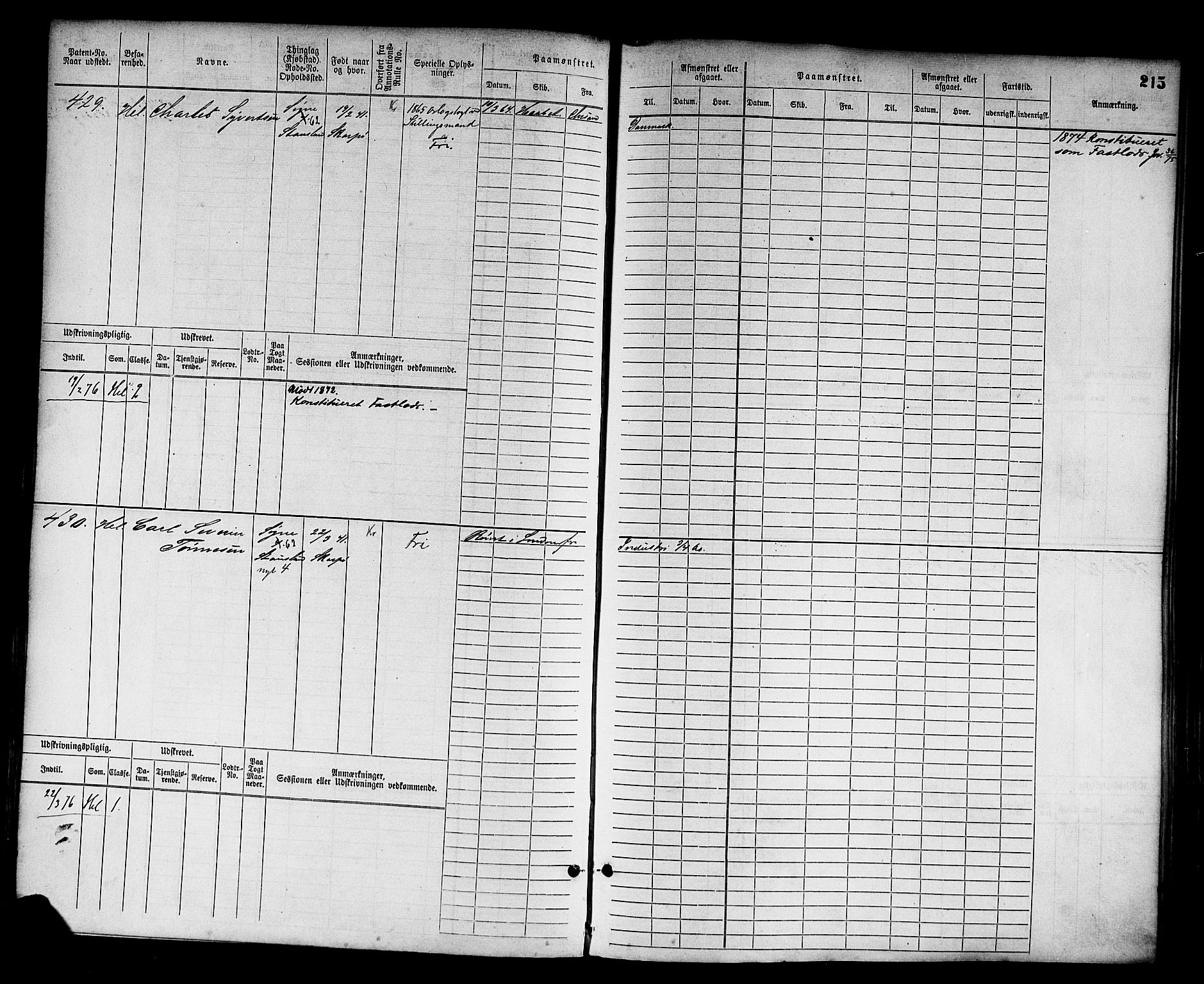 Kristiansand mønstringskrets, AV/SAK-2031-0015/F/Fb/L0003: Hovedrulle nr 1-762, I-10, 1860-1911, p. 228