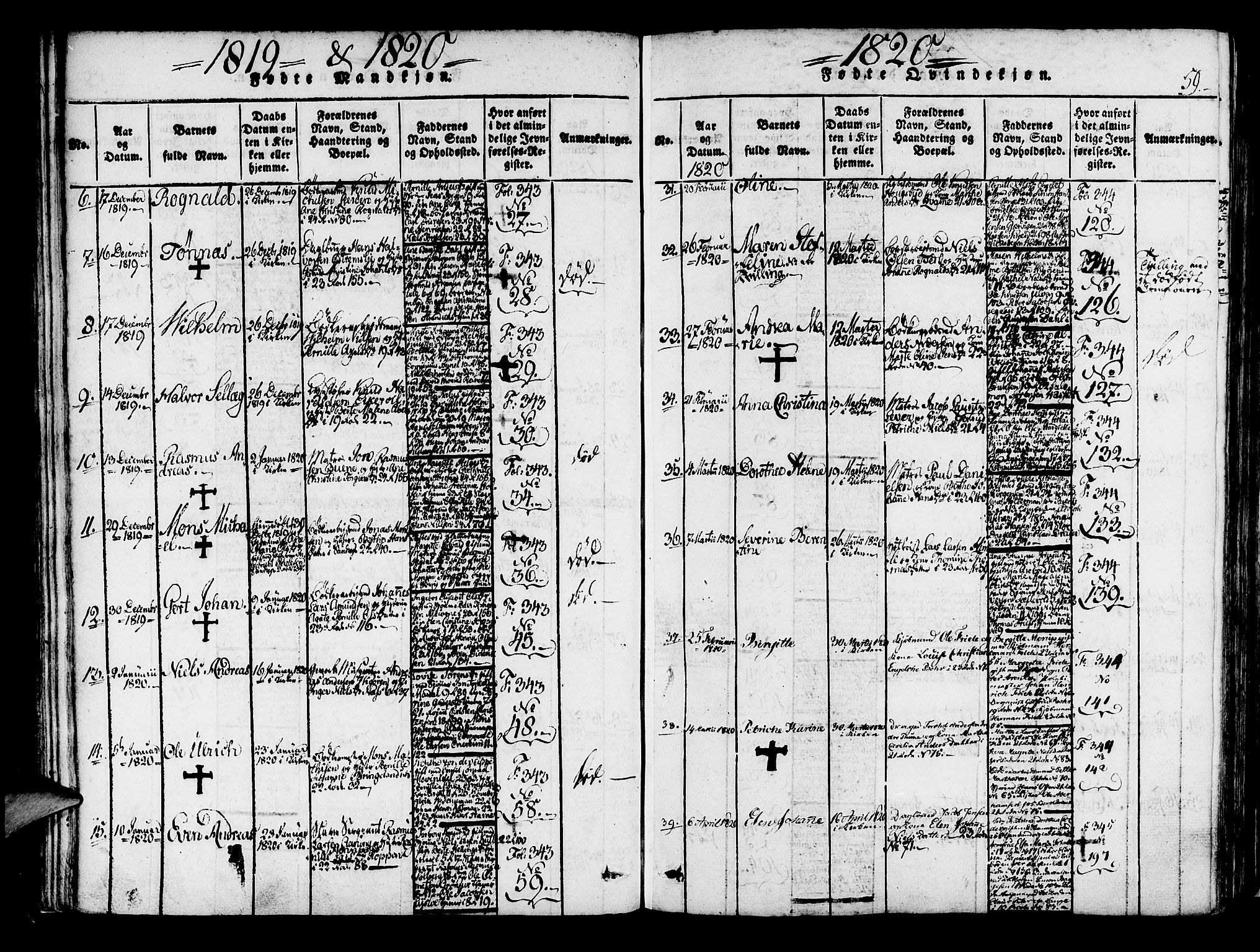 Korskirken sokneprestembete, AV/SAB-A-76101/H/Haa/L0013: Parish register (official) no. A 13, 1815-1822, p. 59