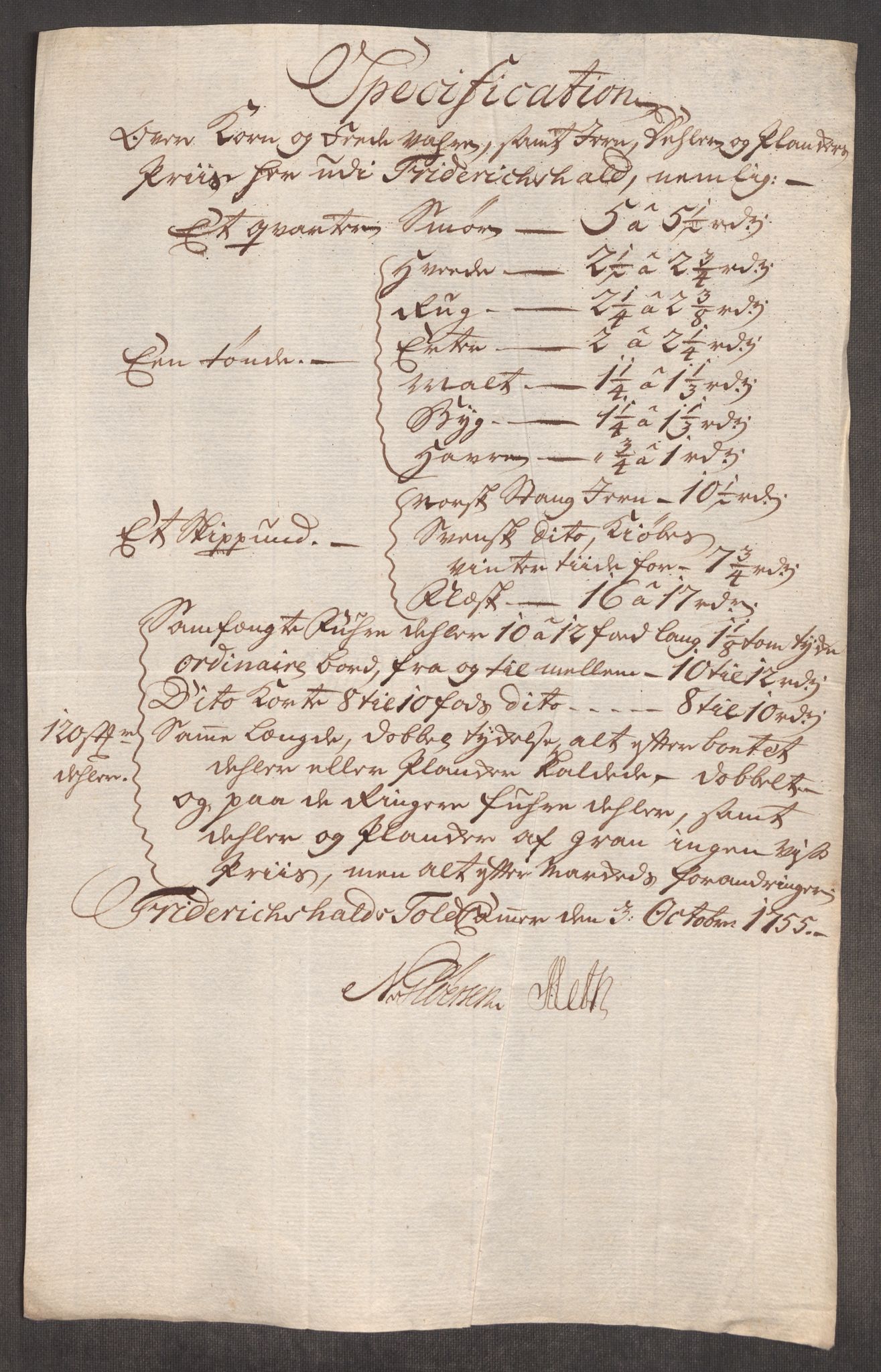 Rentekammeret inntil 1814, Realistisk ordnet avdeling, AV/RA-EA-4070/Oe/L0005: [Ø1]: Priskuranter, 1753-1757, p. 350