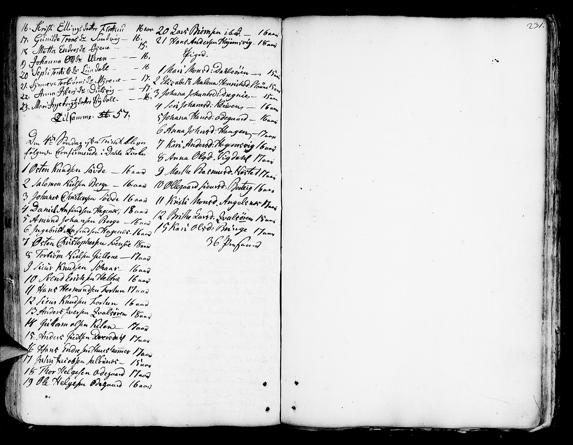 Luster sokneprestembete, AV/SAB-A-81101/H/Haa/Haaa/L0001: Parish register (official) no. A 1, 1731-1803, p. 231