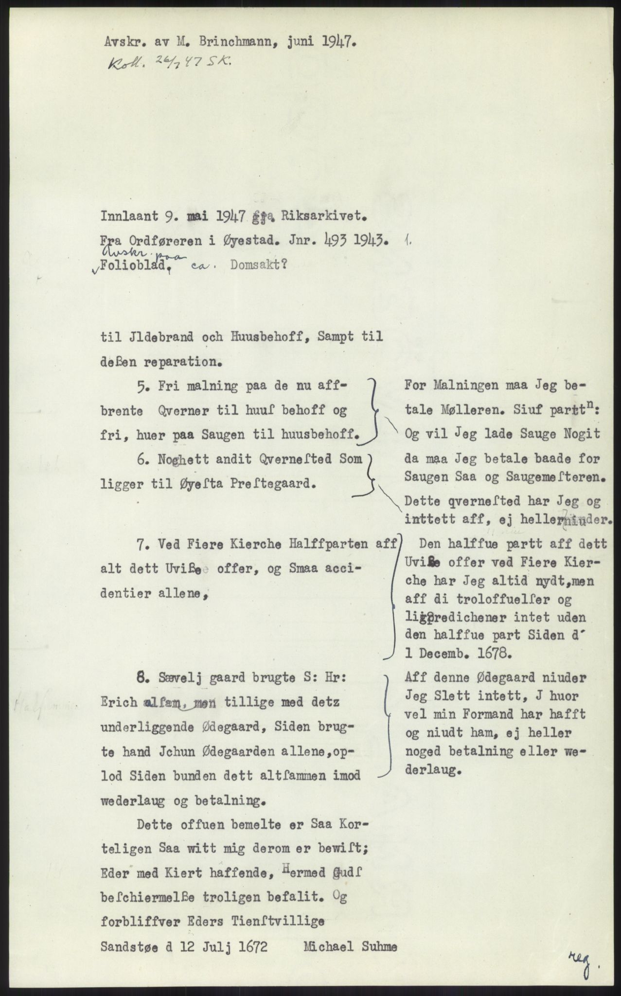 Samlinger til kildeutgivelse, Diplomavskriftsamlingen, RA/EA-4053/H/Ha, p. 416