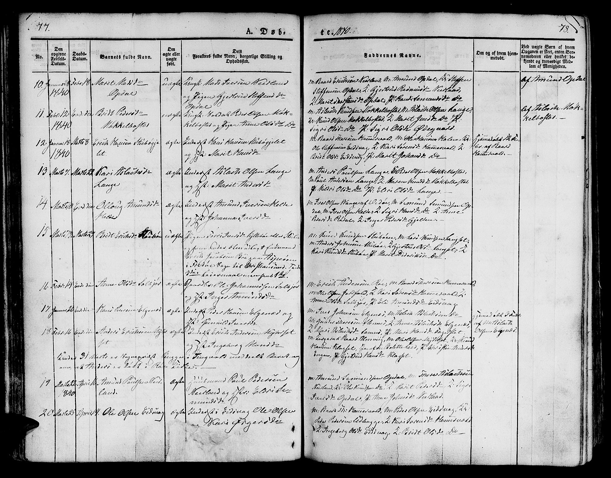 Ministerialprotokoller, klokkerbøker og fødselsregistre - Møre og Romsdal, AV/SAT-A-1454/551/L0624: Parish register (official) no. 551A04, 1831-1845, p. 77-78