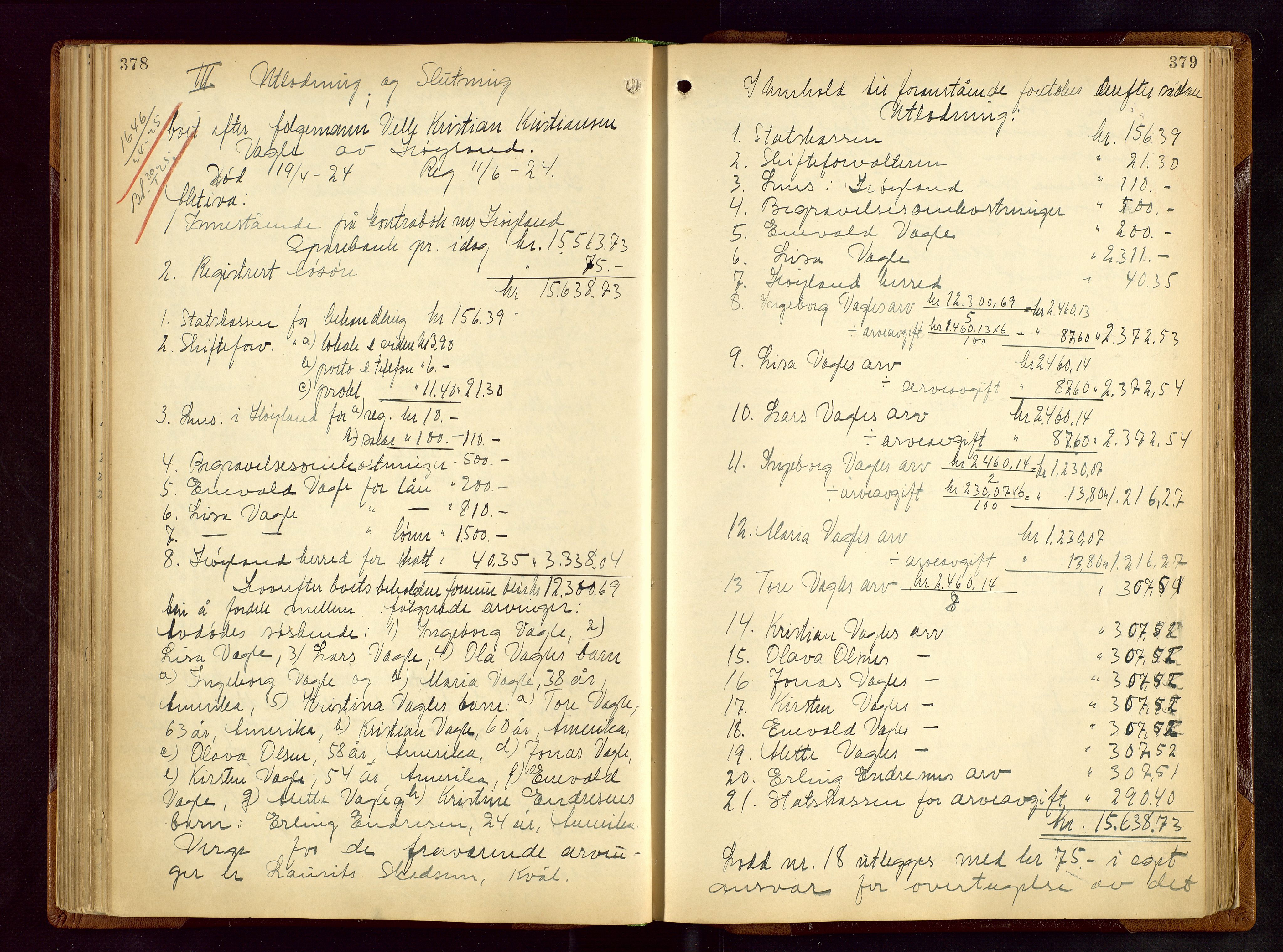 Jæren sorenskriveri, AV/SAST-A-100310/01/5/50/50BB/L0009: SKIFTEUTLODNINGSPROTOKOLL, 1920-1927, p. 378-379