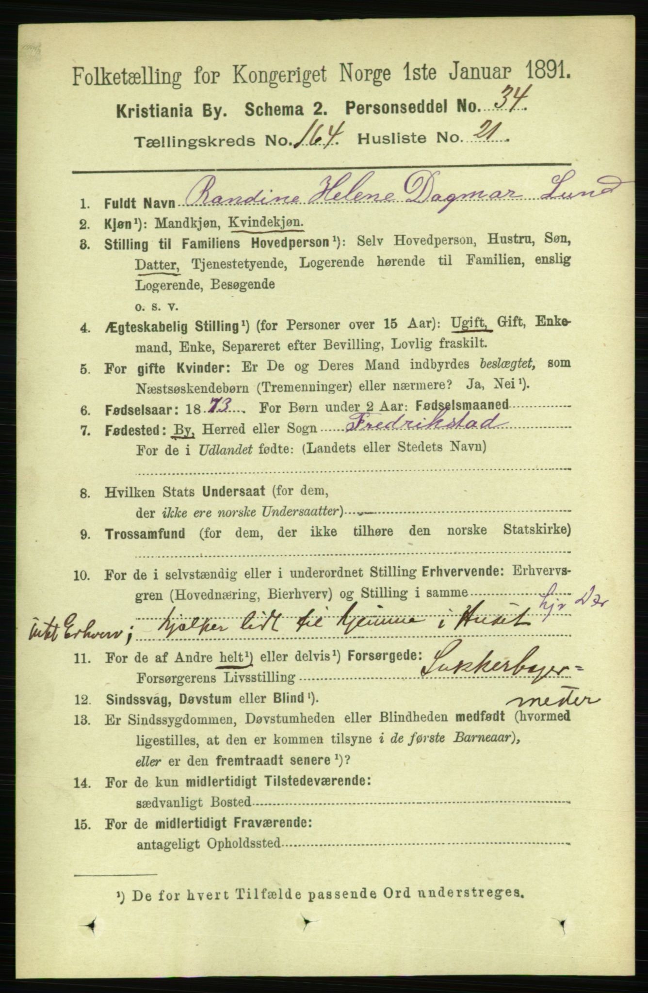RA, 1891 census for 0301 Kristiania, 1891, p. 94969