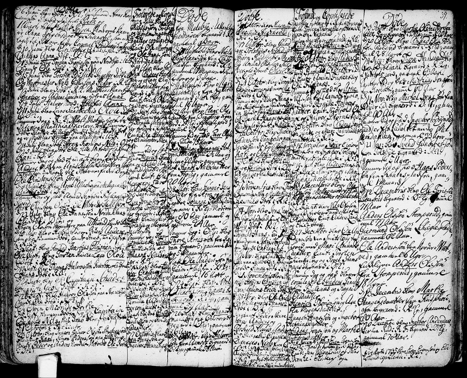 Rakkestad prestekontor Kirkebøker, SAO/A-2008/F/Fa/L0001: Parish register (official) no. I 1, 1722-1740, p. 39