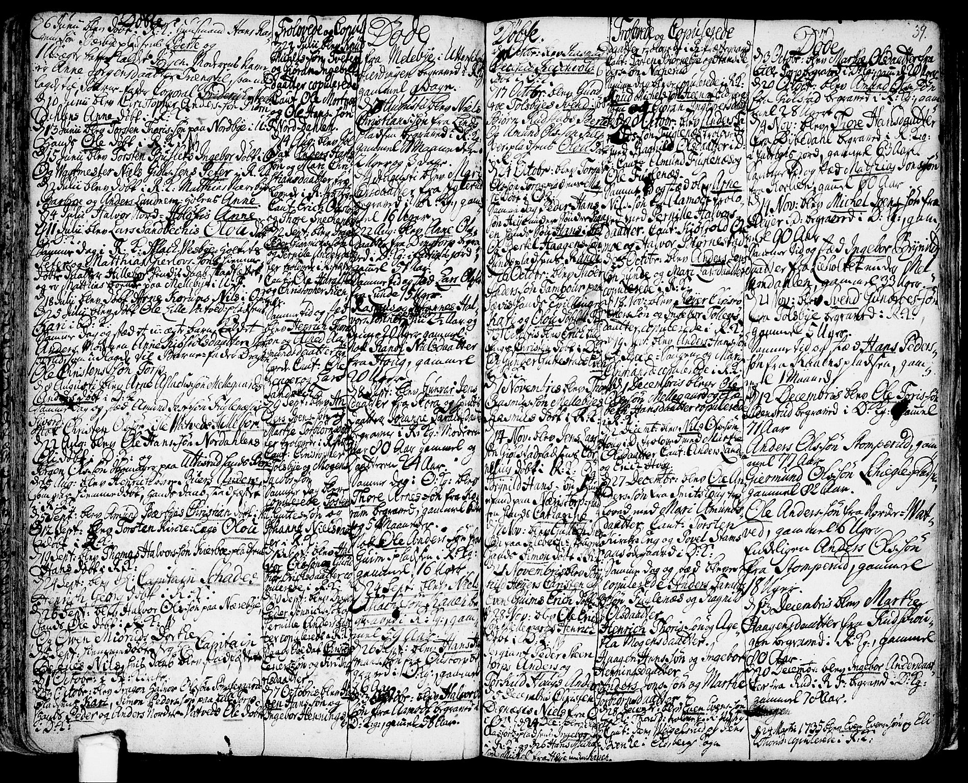 Rakkestad prestekontor Kirkebøker, AV/SAO-A-2008/F/Fa/L0001: Parish register (official) no. I 1, 1722-1740, p. 39