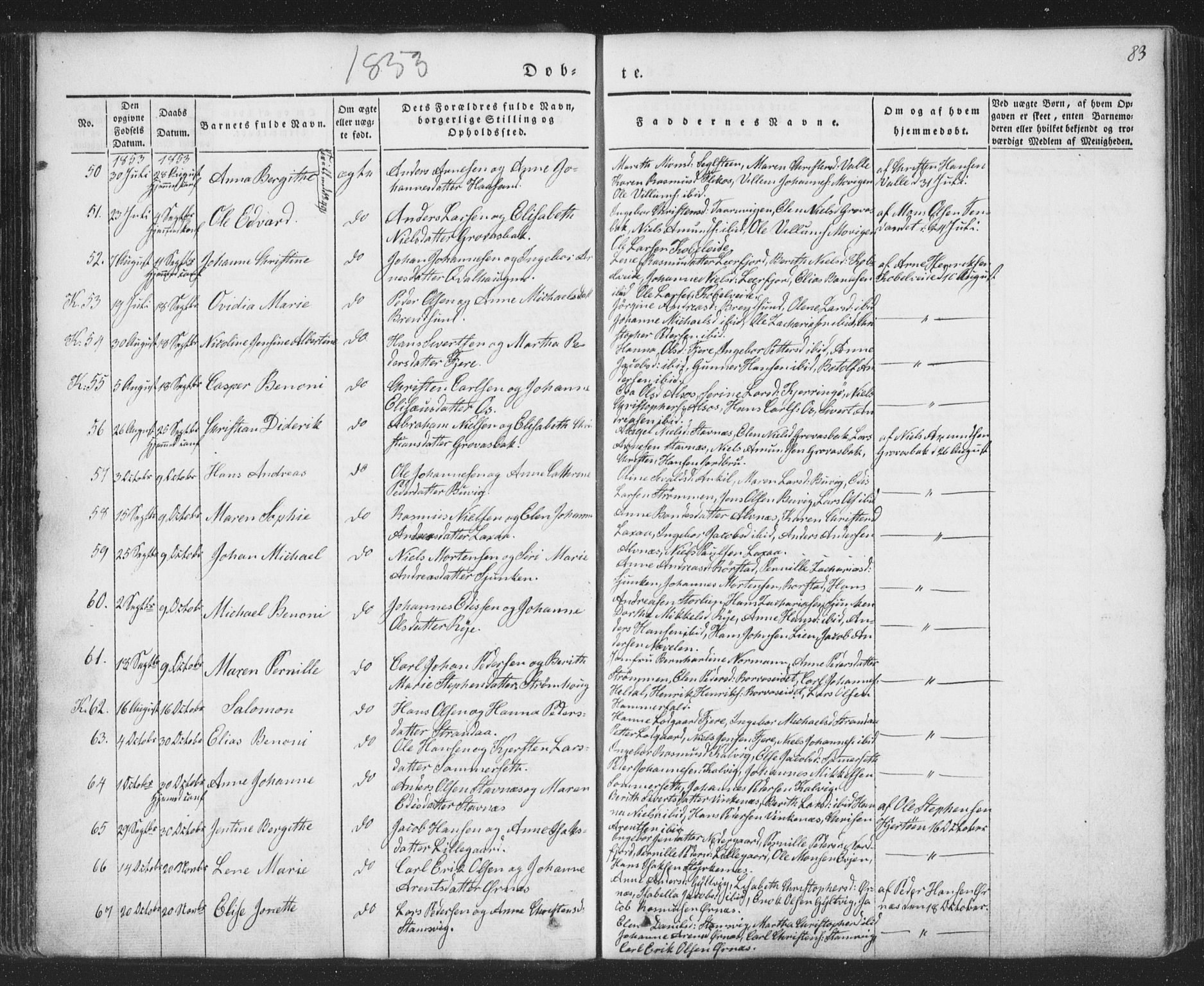 Ministerialprotokoller, klokkerbøker og fødselsregistre - Nordland, AV/SAT-A-1459/853/L0769: Parish register (official) no. 853A08, 1836-1856, p. 83