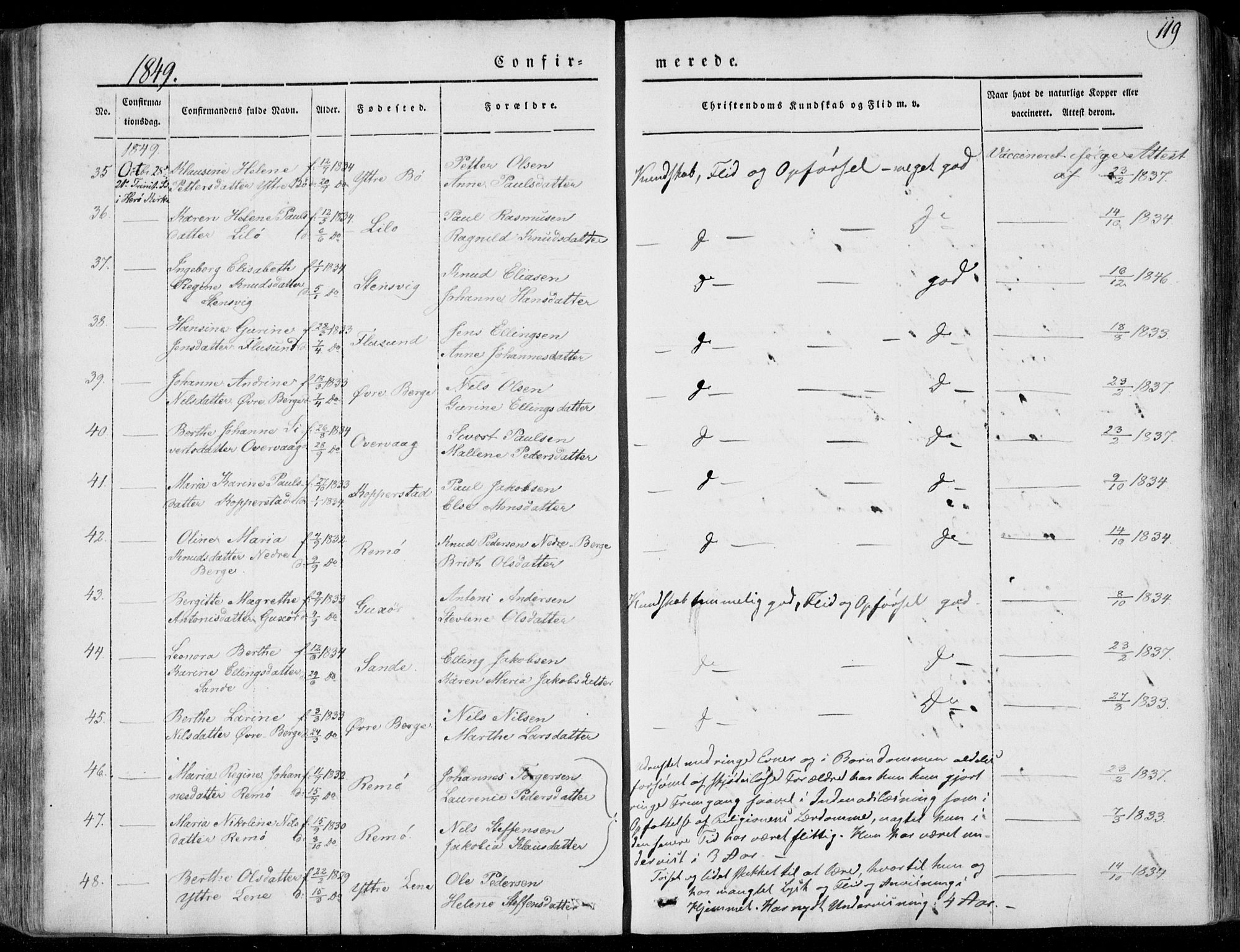 Ministerialprotokoller, klokkerbøker og fødselsregistre - Møre og Romsdal, AV/SAT-A-1454/507/L0070: Parish register (official) no. 507A05, 1842-1873, p. 119