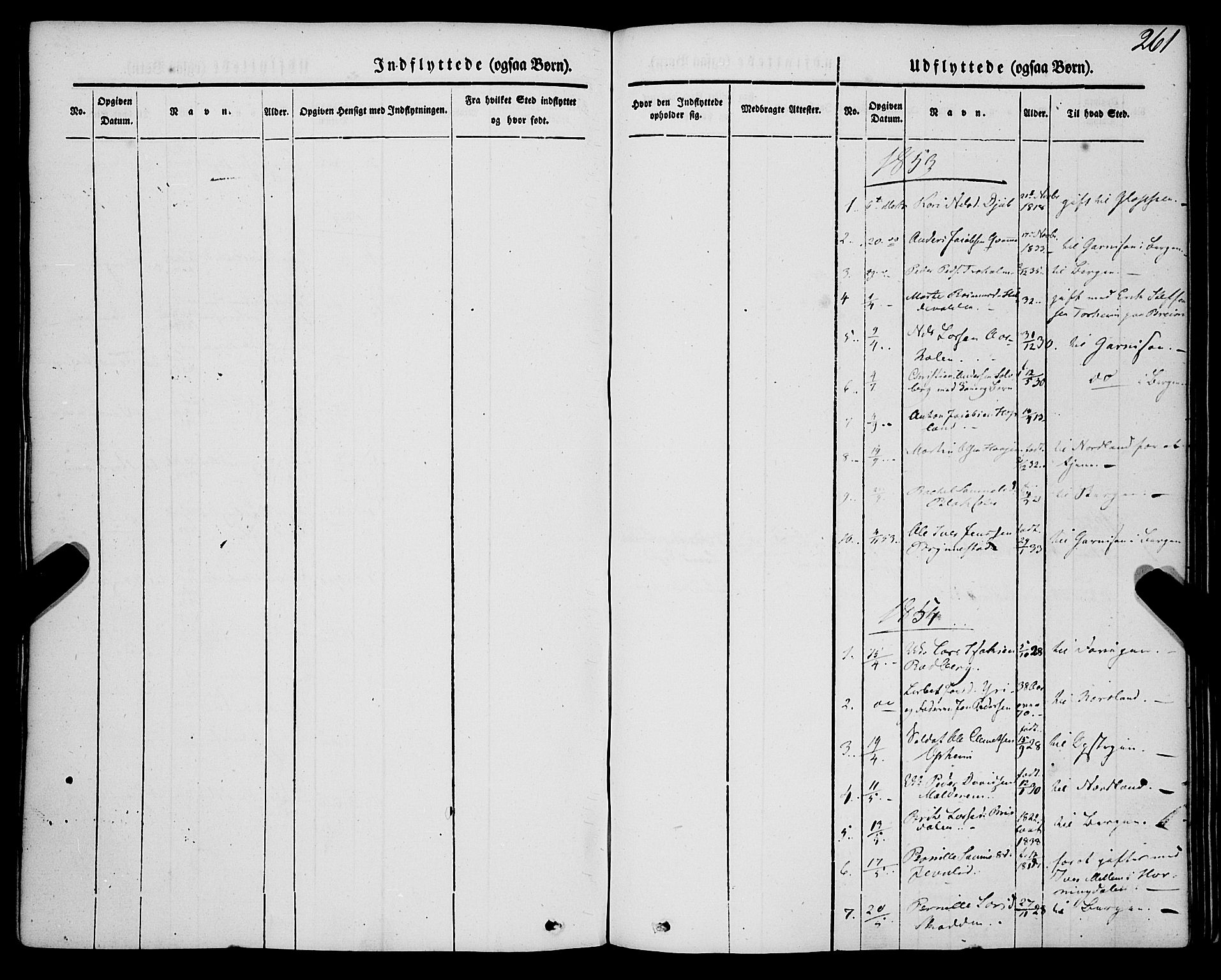 Innvik sokneprestembete, AV/SAB-A-80501: Parish register (official) no. A 5, 1847-1865, p. 261