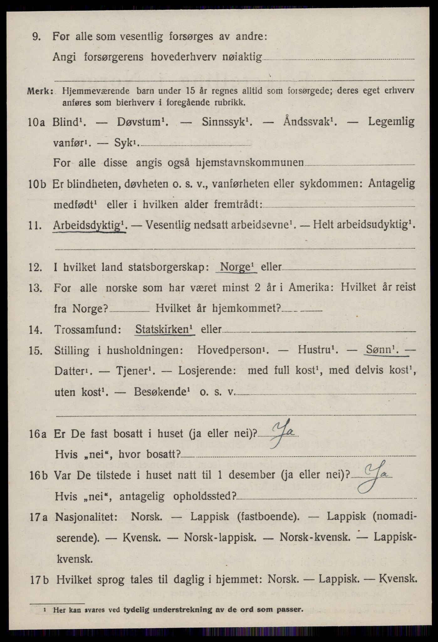 SAT, 1920 census for Å, 1920, p. 1729