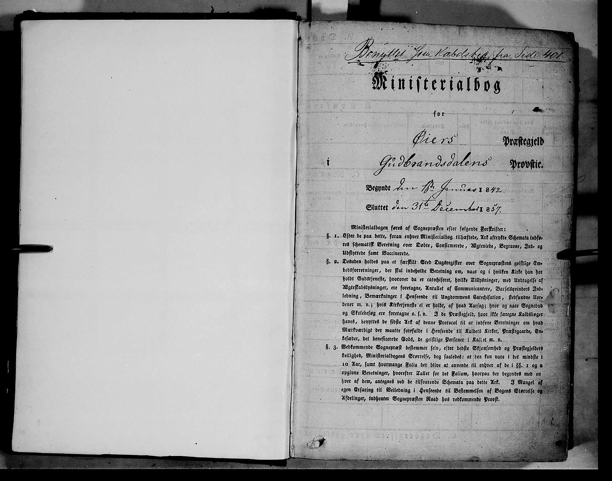 Øyer prestekontor, SAH/PREST-084/H/Ha/Haa/L0005: Parish register (official) no. 5, 1842-1857