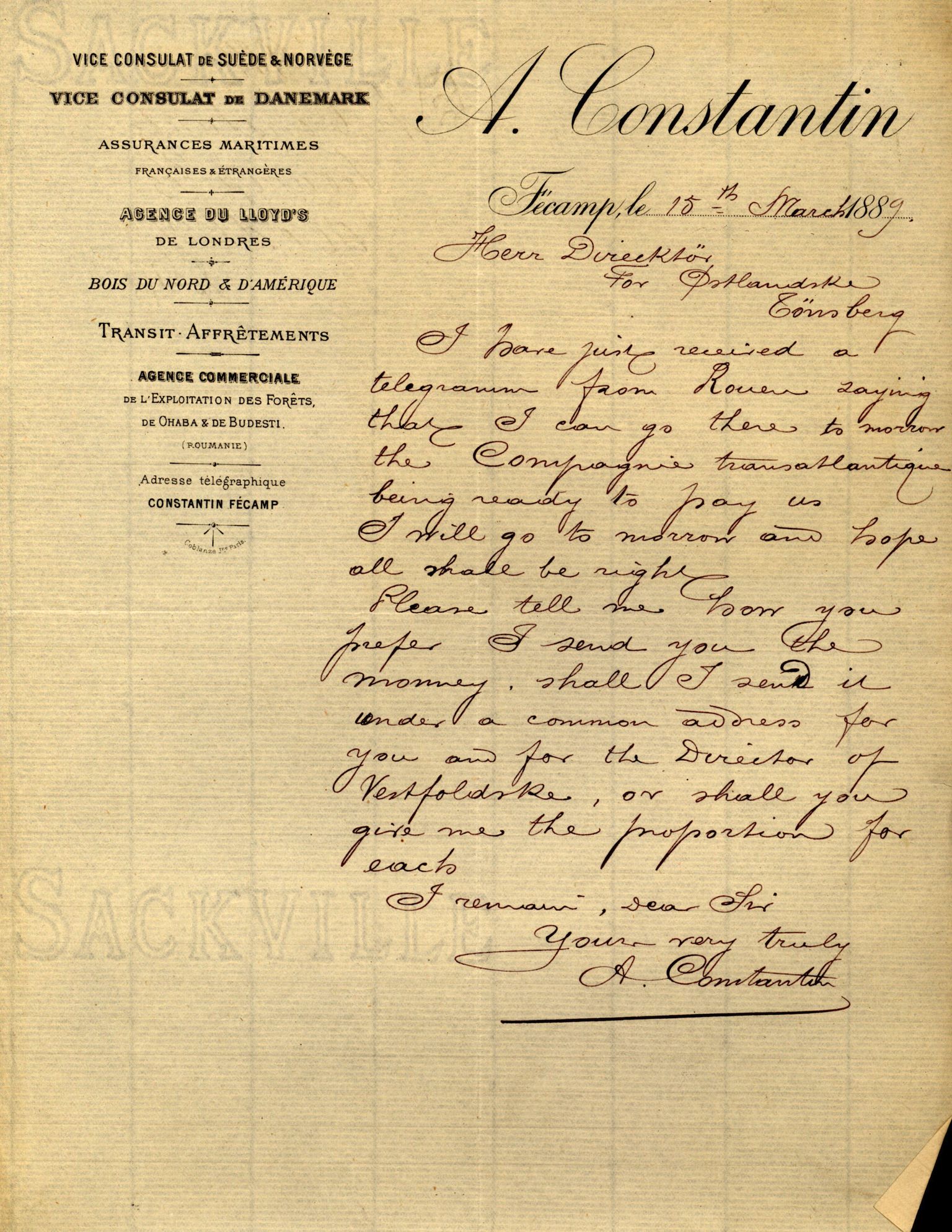 Pa 63 - Østlandske skibsassuranceforening, VEMU/A-1079/G/Ga/L0020/0001: Havaridokumenter / Tellus, Telanak, Wilhelmine, 1887, p. 41