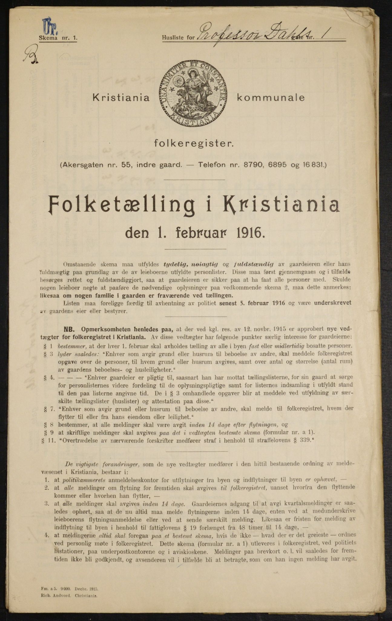 OBA, Municipal Census 1916 for Kristiania, 1916, p. 83608