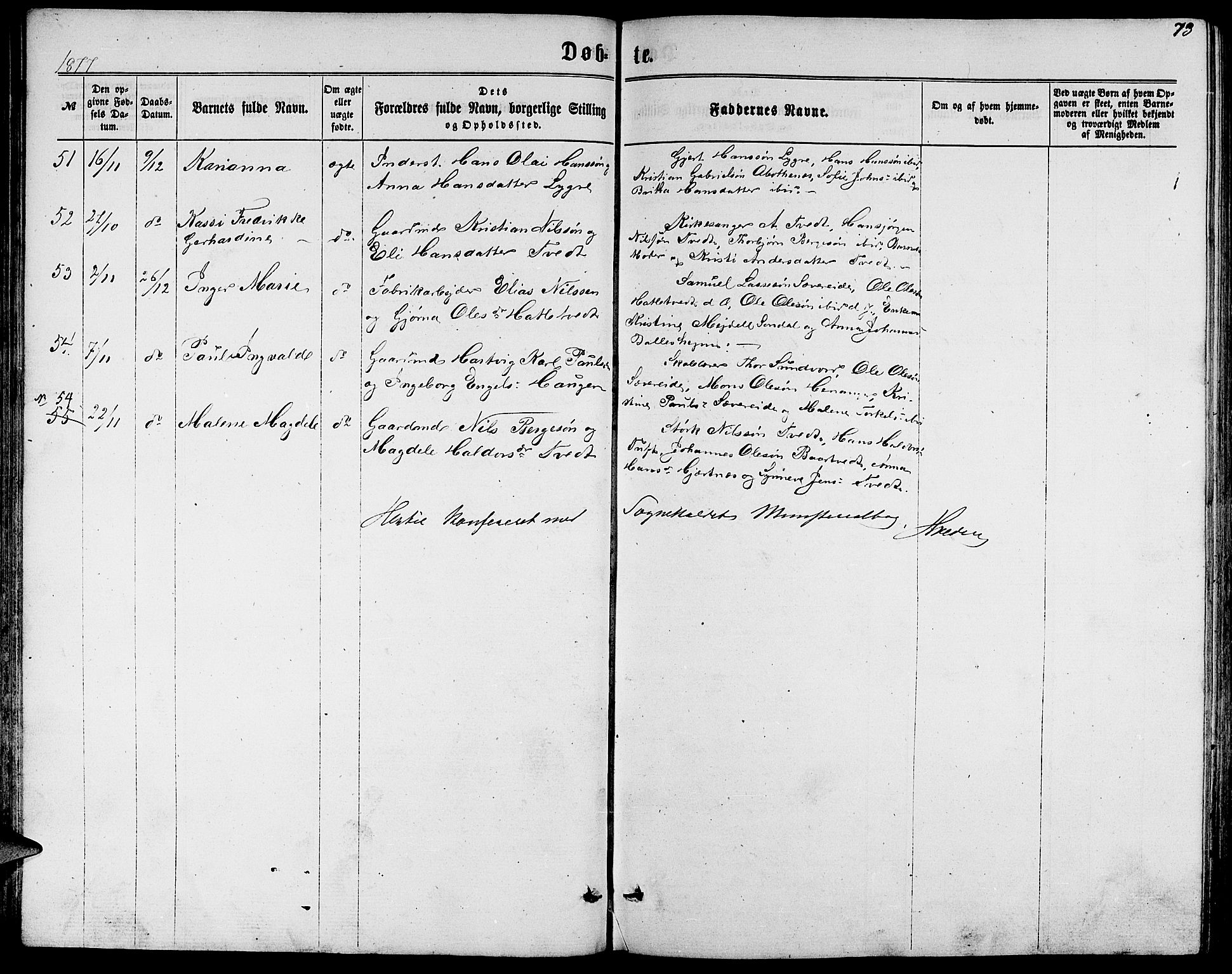 Fusa sokneprestembete, AV/SAB-A-75401/H/Hab: Parish register (copy) no. C 1, 1861-1885, p. 73