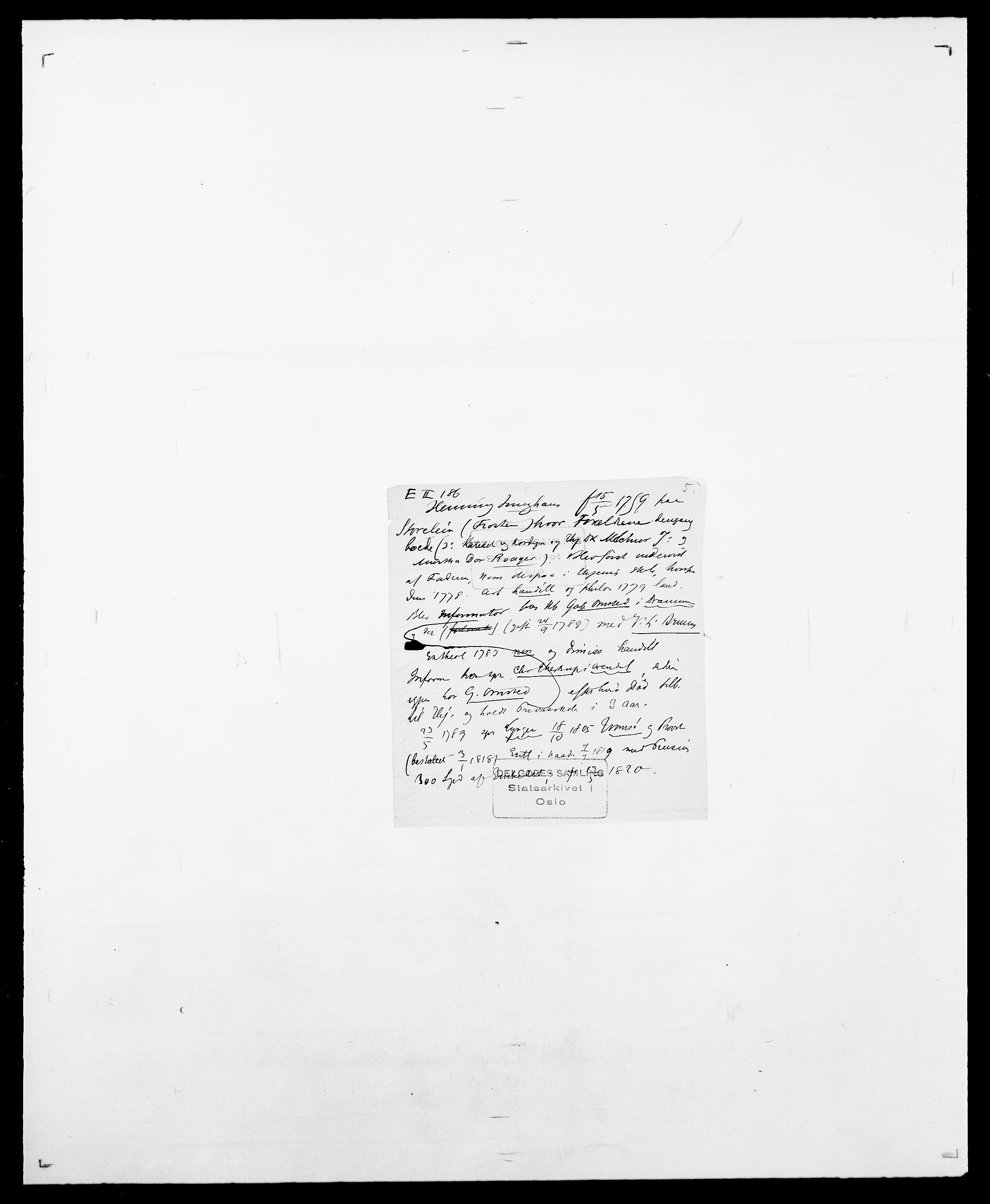 Delgobe, Charles Antoine - samling, SAO/PAO-0038/D/Da/L0020: Irgens - Kjøsterud, p. 171