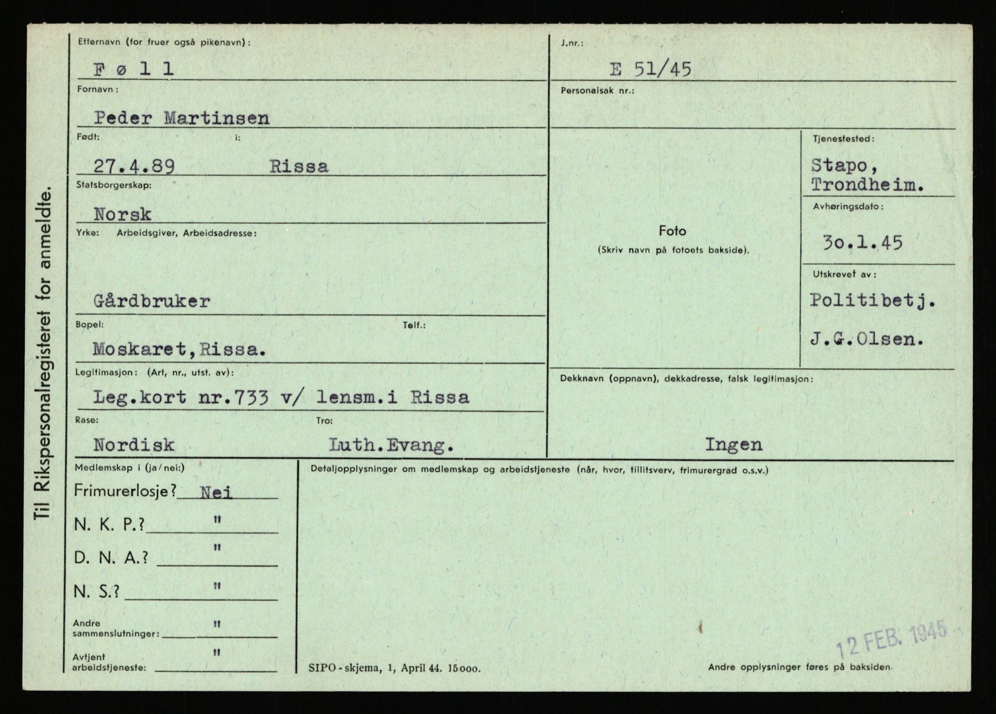 Statspolitiet - Hovedkontoret / Osloavdelingen, AV/RA-S-1329/C/Ca/L0005: Furali - Hamula, 1943-1945, p. 178