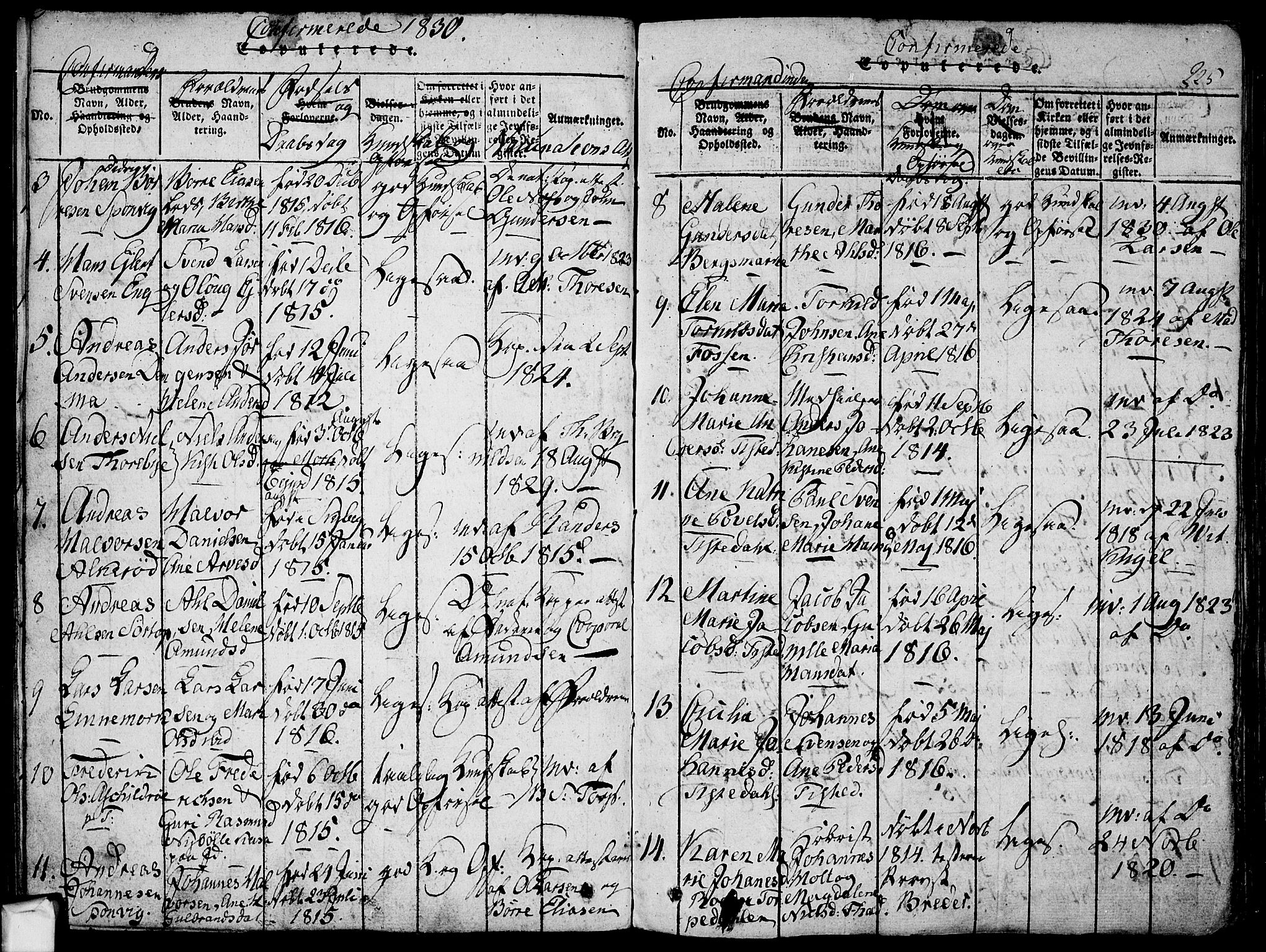 Berg prestekontor Kirkebøker, AV/SAO-A-10902/F/Fa/L0002: Parish register (official) no. I 2, 1815-1831, p. 225