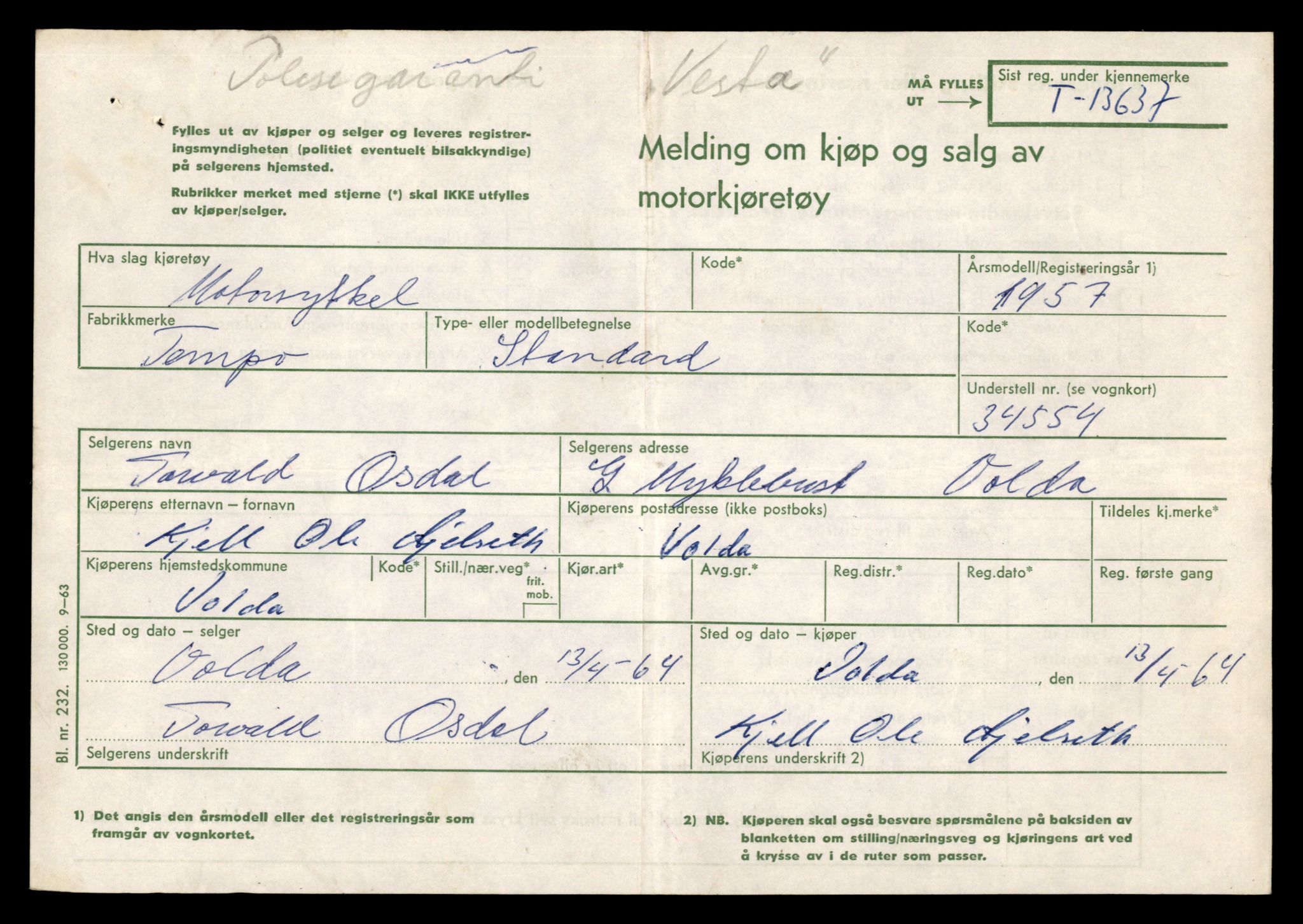 Møre og Romsdal vegkontor - Ålesund trafikkstasjon, AV/SAT-A-4099/F/Fe/L0040: Registreringskort for kjøretøy T 13531 - T 13709, 1927-1998, p. 1841