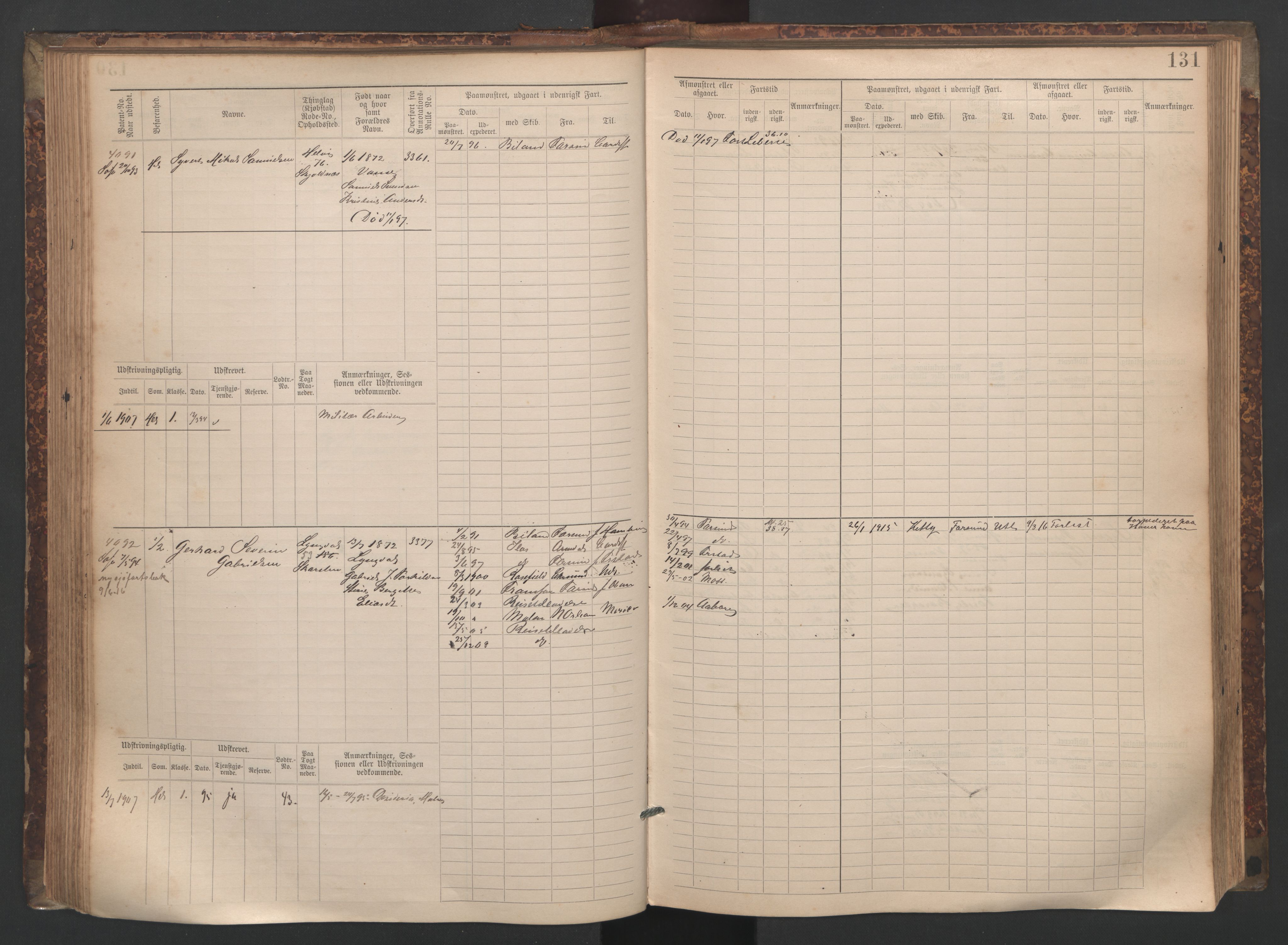 Farsund mønstringskrets, AV/SAK-2031-0017/F/Fb/L0020: Hovedrulle nr 3833-4506, Z-12, 1890-1930, p. 142