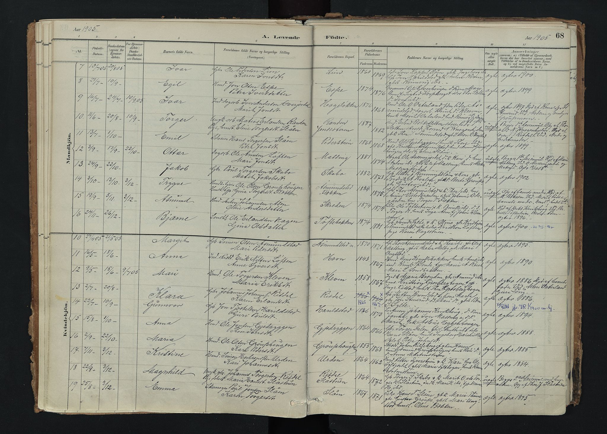 Nord-Fron prestekontor, SAH/PREST-080/H/Ha/Haa/L0005: Parish register (official) no. 5, 1884-1914, p. 68