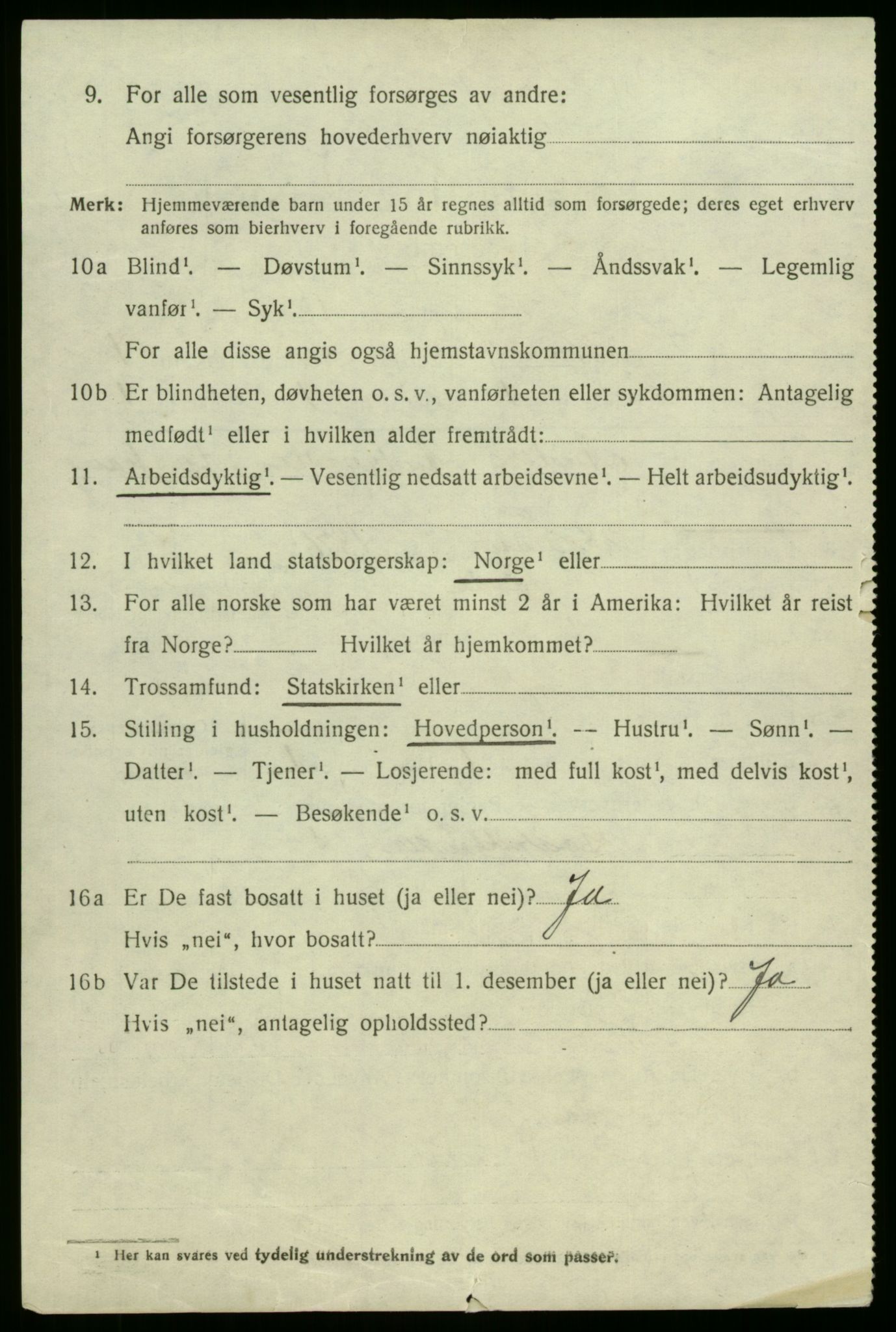 SAB, 1920 census for Førde, 1920, p. 1039