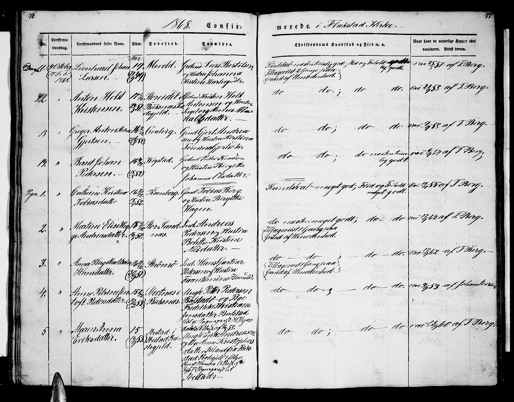 Ministerialprotokoller, klokkerbøker og fødselsregistre - Nordland, AV/SAT-A-1459/885/L1212: Parish register (copy) no. 885C01, 1847-1873, p. 76-77