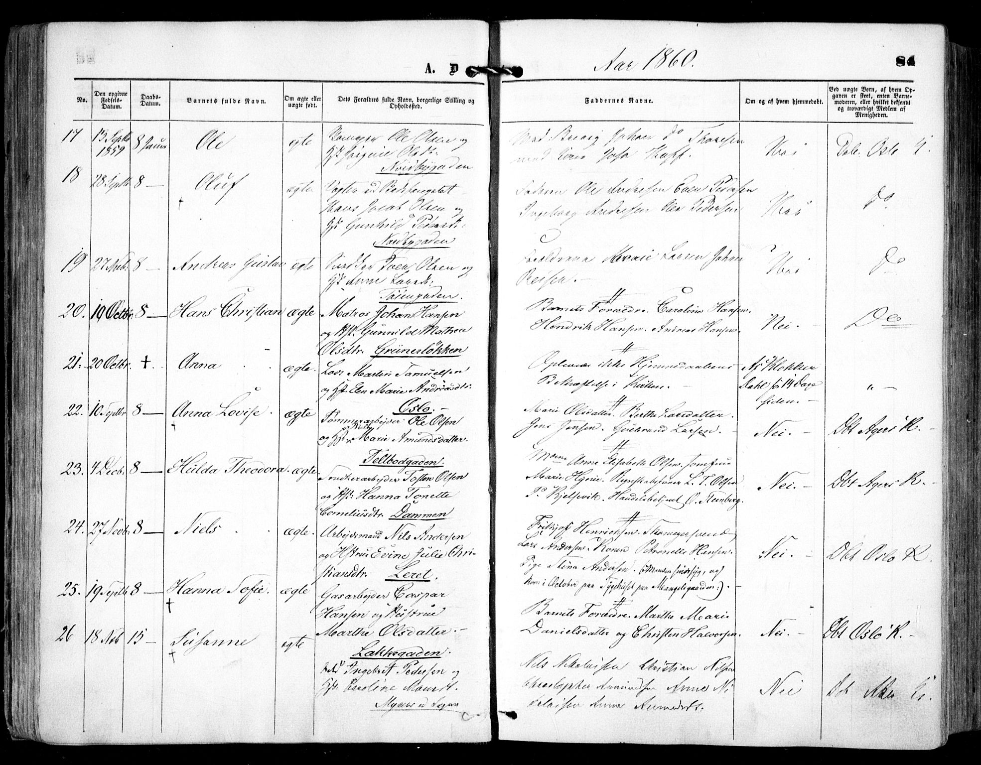 Grønland prestekontor Kirkebøker, AV/SAO-A-10848/F/Fa/L0001: Parish register (official) no. 1, 1859-1861, p. 84