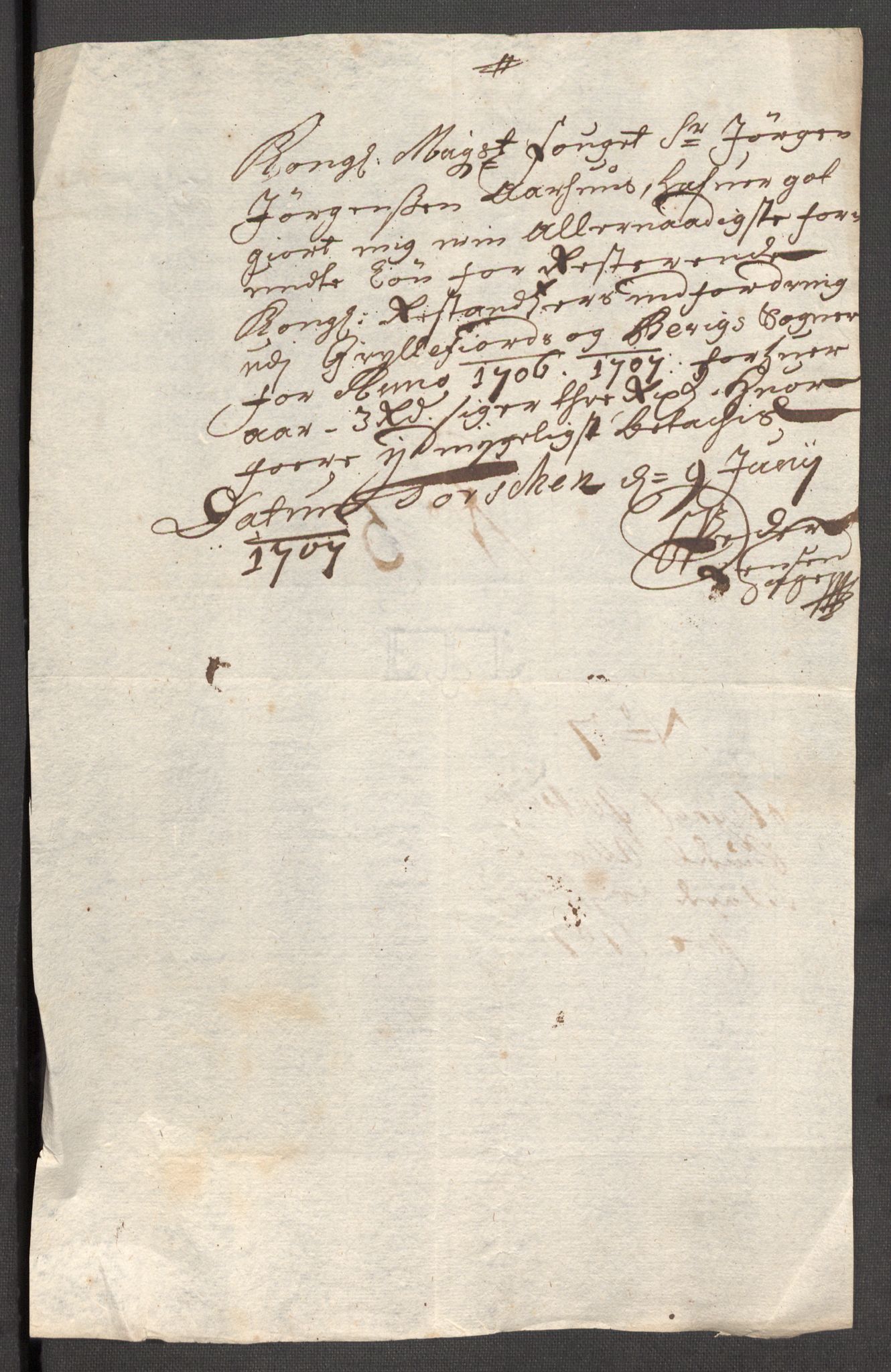 Rentekammeret inntil 1814, Reviderte regnskaper, Fogderegnskap, AV/RA-EA-4092/R68/L4756: Fogderegnskap Senja og Troms, 1705-1707, p. 317