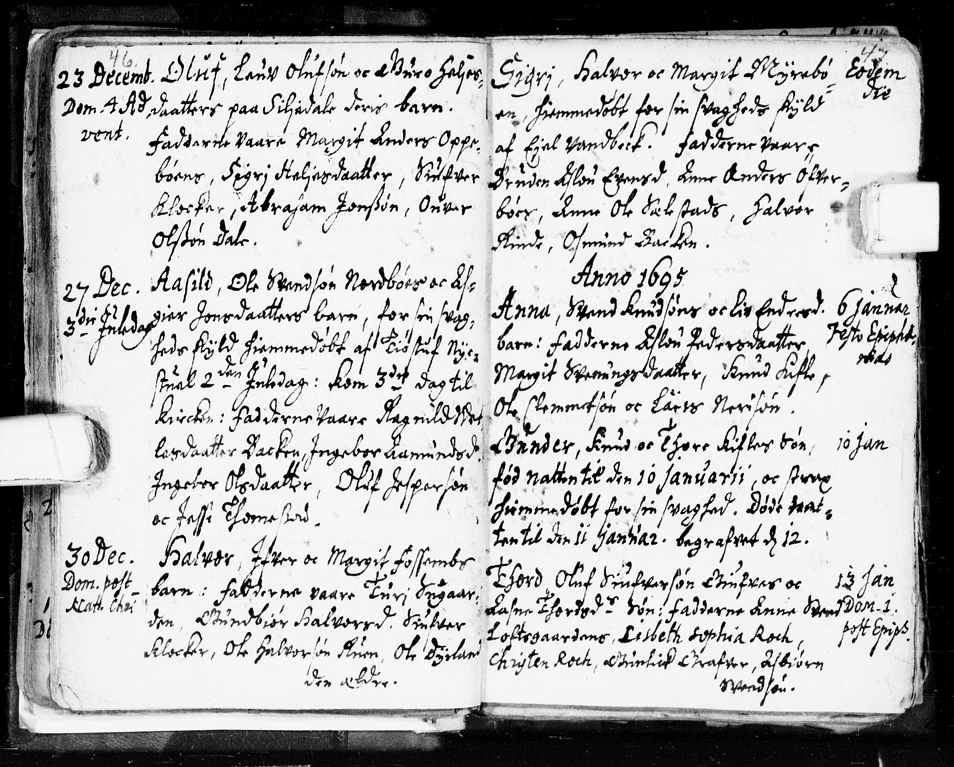 Seljord kirkebøker, SAKO/A-20/F/Fa/L0002: Parish register (official) no. I 2, 1689-1713, p. 46-47