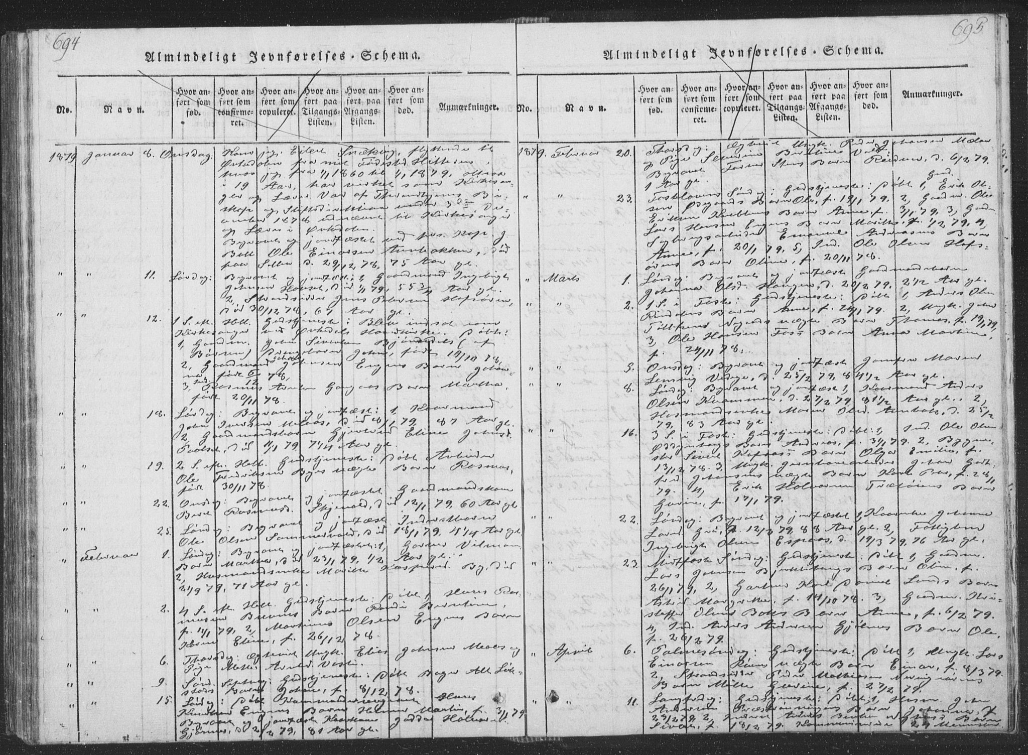 Ministerialprotokoller, klokkerbøker og fødselsregistre - Sør-Trøndelag, SAT/A-1456/668/L0816: Parish register (copy) no. 668C05, 1816-1893, p. 694-695