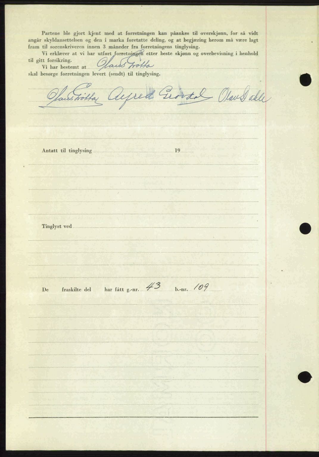 Romsdal sorenskriveri, SAT/A-4149/1/2/2C: Mortgage book no. A24, 1947-1947, Diary no: : 2626/1947