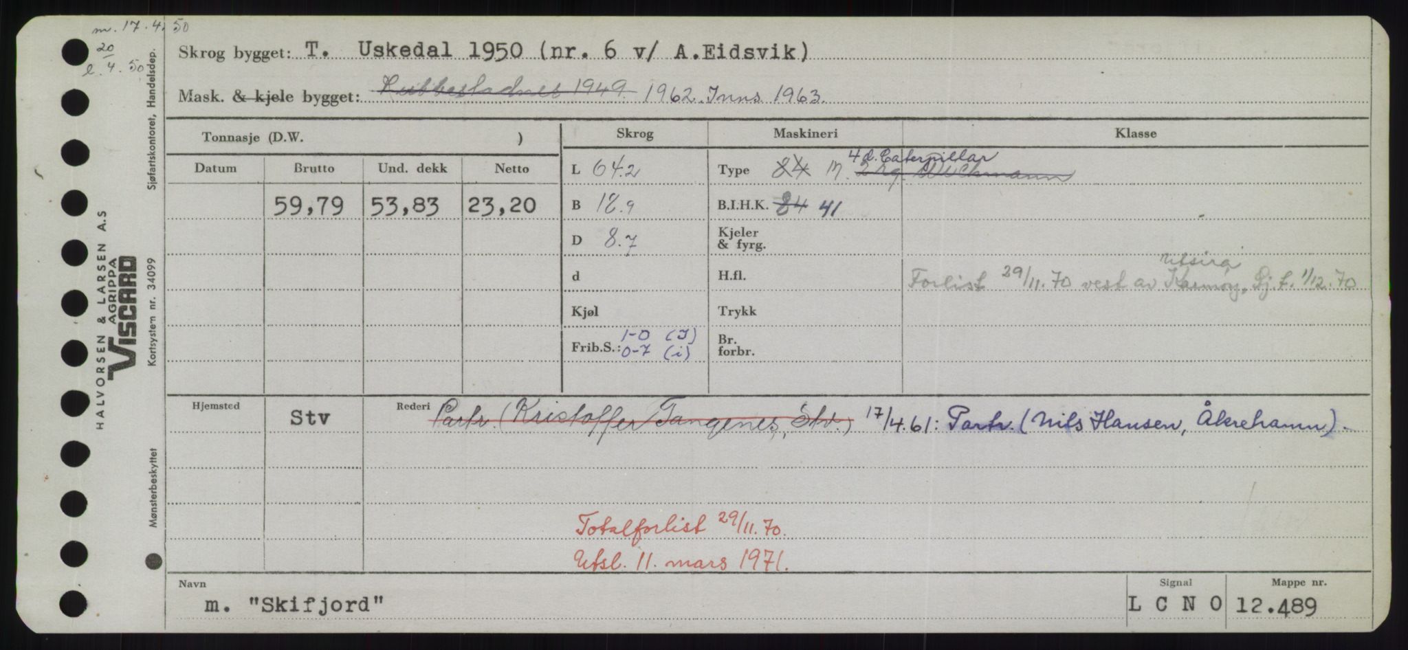 Sjøfartsdirektoratet med forløpere, Skipsmålingen, AV/RA-S-1627/H/Hd/L0034: Fartøy, Sk-Slå, p. 169