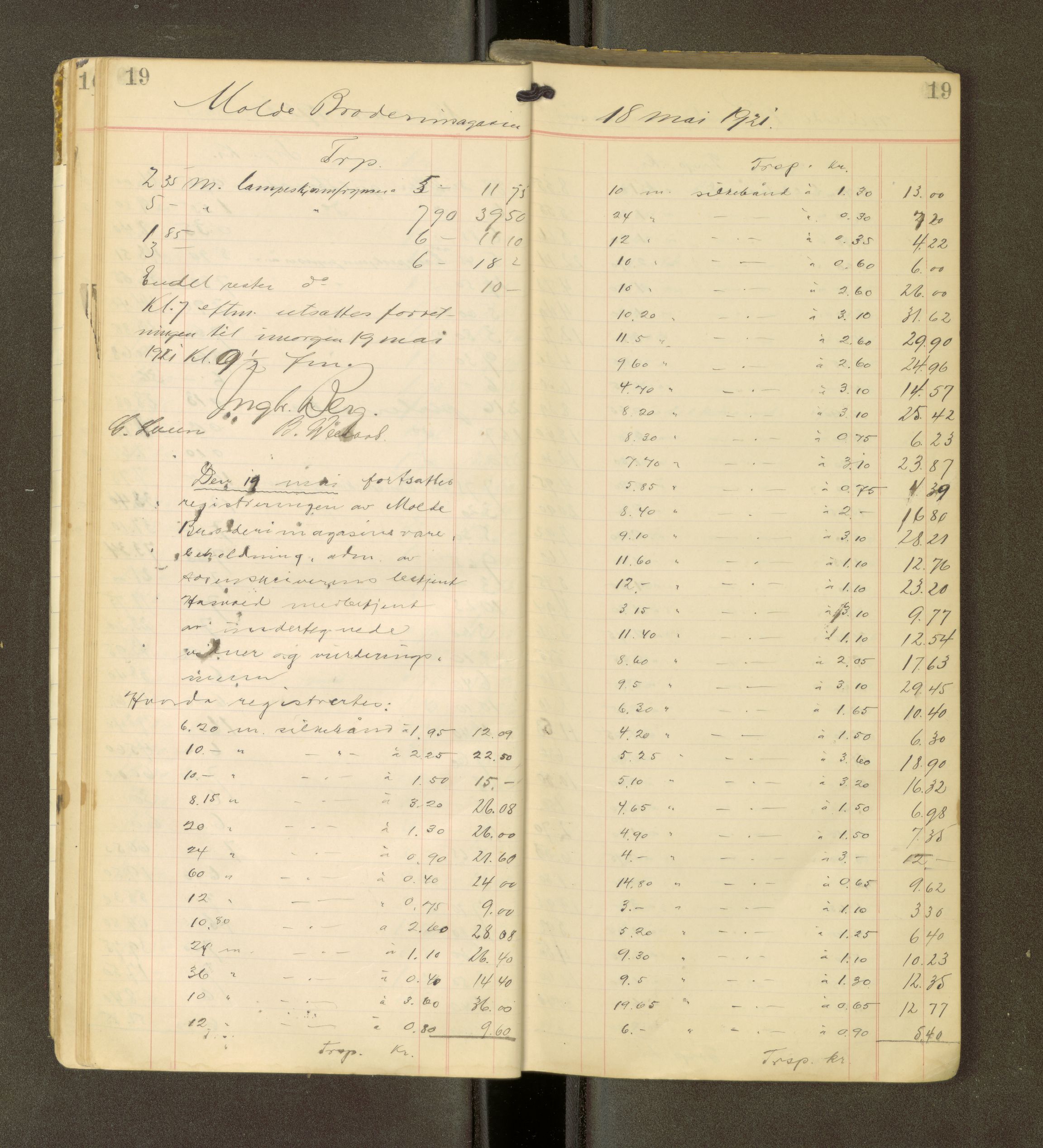 Romsdal sorenskriveri, AV/SAT-A-4149/1/3/3Ca/L0001: Registreringsprotokoll, 1921-1926, p. 19