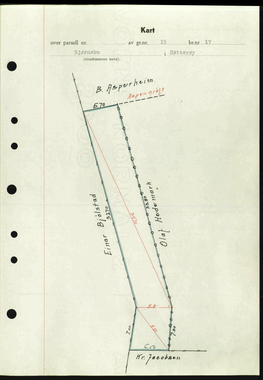 Tønsberg sorenskriveri, AV/SAKO-A-130/G/Ga/Gaa/L0013: Mortgage book no. A13, 1943-1943, Diary no: : 2332/1943