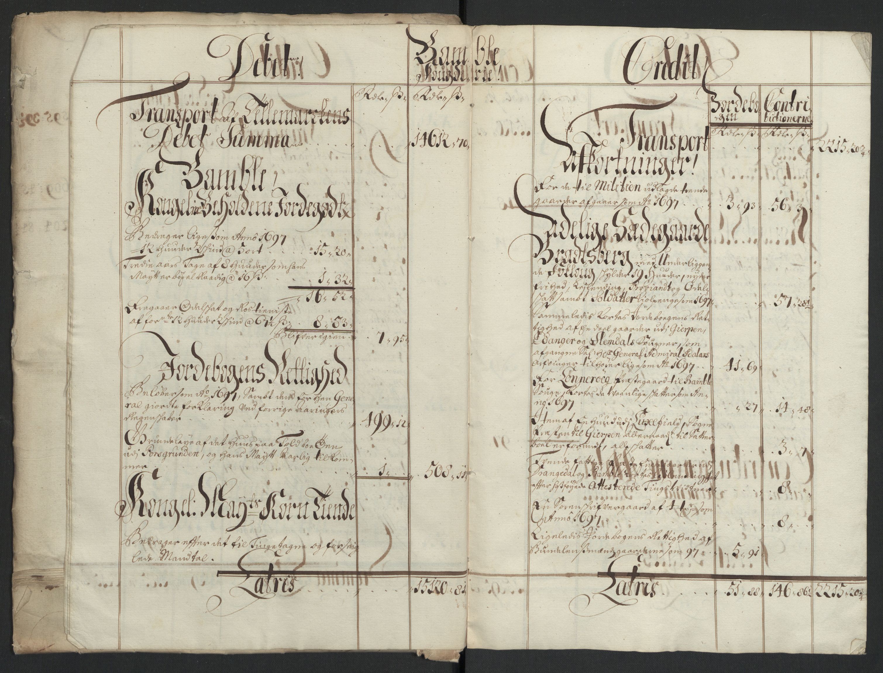 Rentekammeret inntil 1814, Reviderte regnskaper, Fogderegnskap, AV/RA-EA-4092/R36/L2098: Fogderegnskap Øvre og Nedre Telemark og Bamble, 1698, p. 19