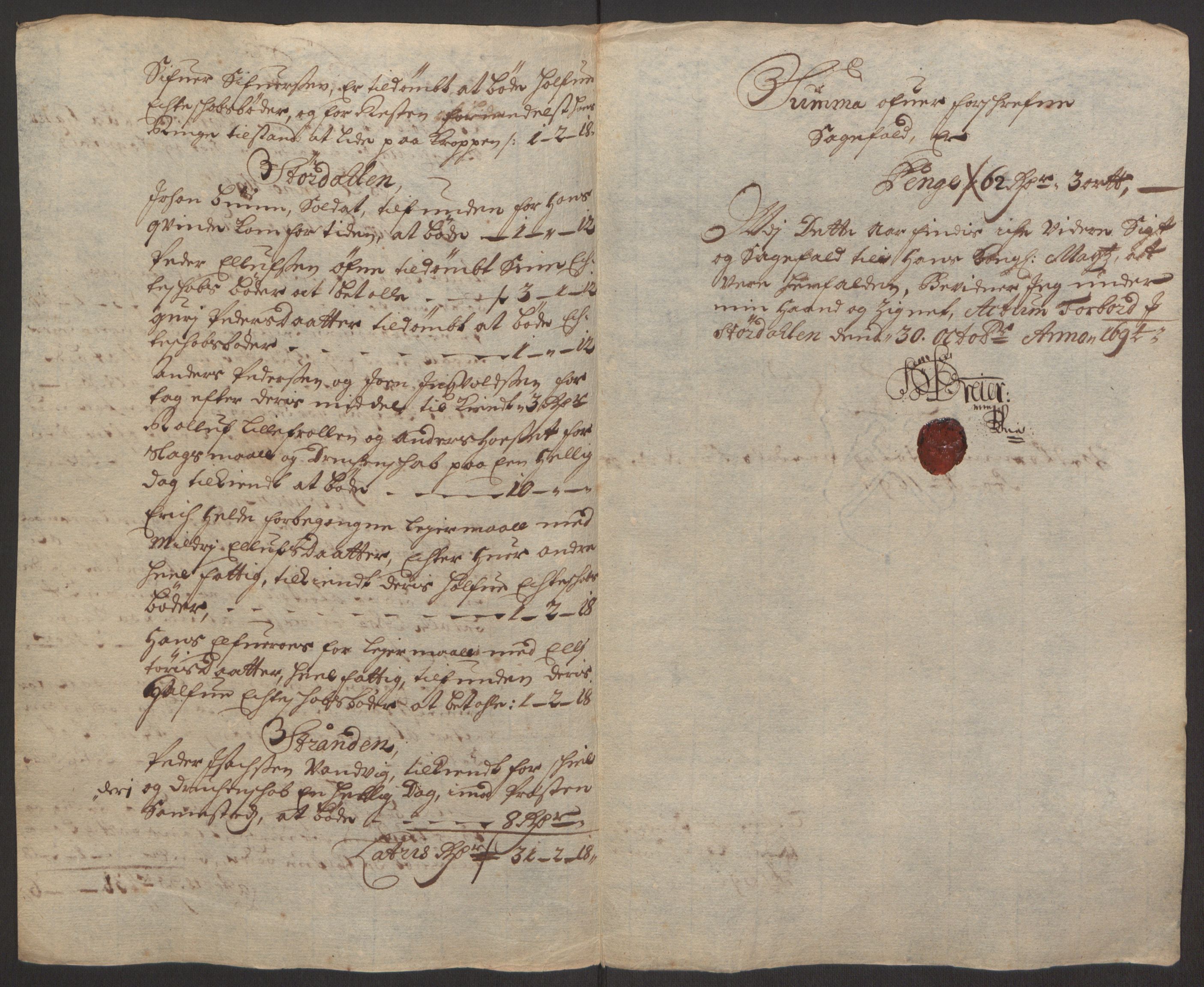 Rentekammeret inntil 1814, Reviderte regnskaper, Fogderegnskap, AV/RA-EA-4092/R62/L4186: Fogderegnskap Stjørdal og Verdal, 1693-1694, p. 251