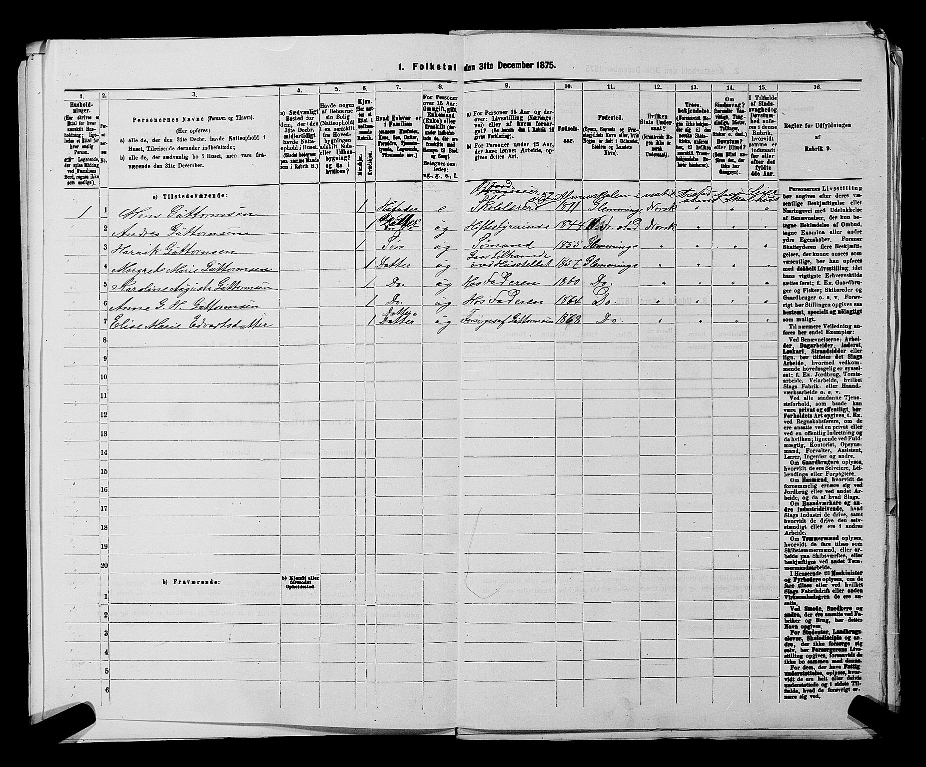 RA, 1875 census for 0132L Fredrikstad/Glemmen, 1875, p. 800