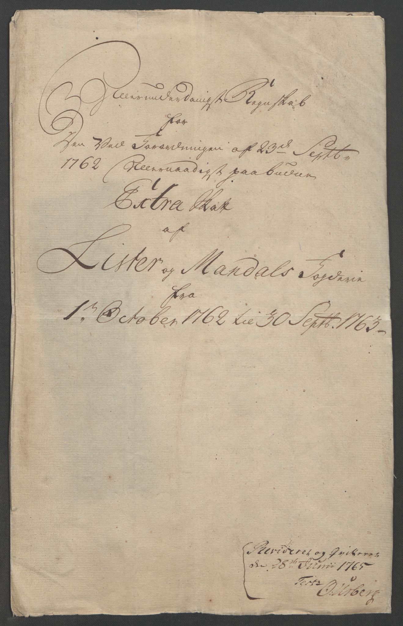 Rentekammeret inntil 1814, Reviderte regnskaper, Fogderegnskap, AV/RA-EA-4092/R45/L2704: Ekstraskatten Lista og Mandal, 1762-1768, p. 4