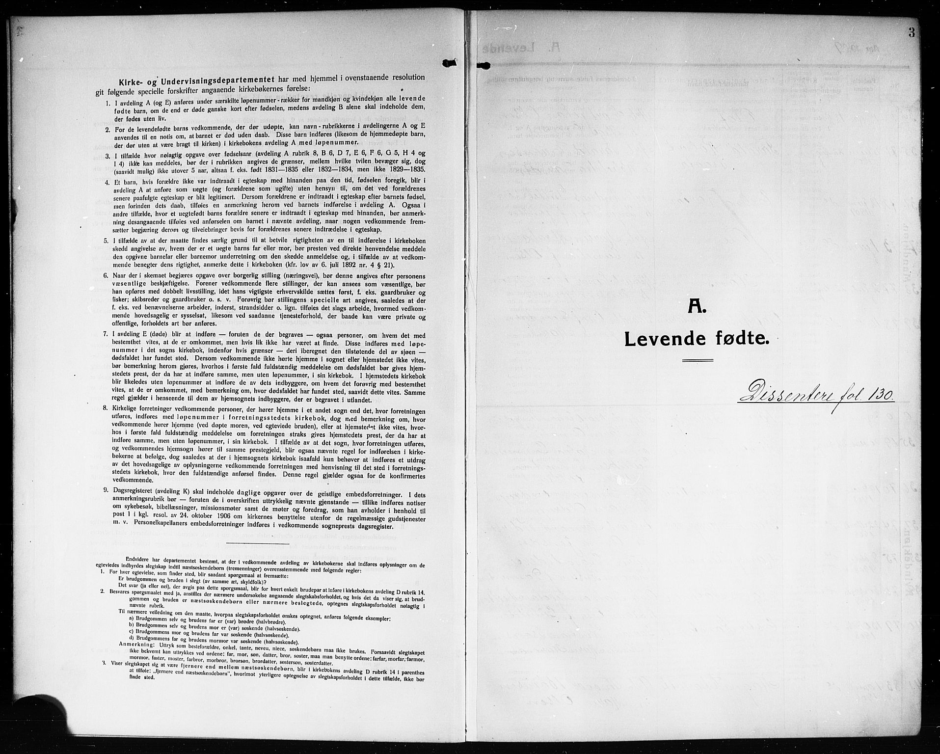 Solum kirkebøker, SAKO/A-306/G/Ga/L0009: Parish register (copy) no. I 9, 1909-1922, p. 3