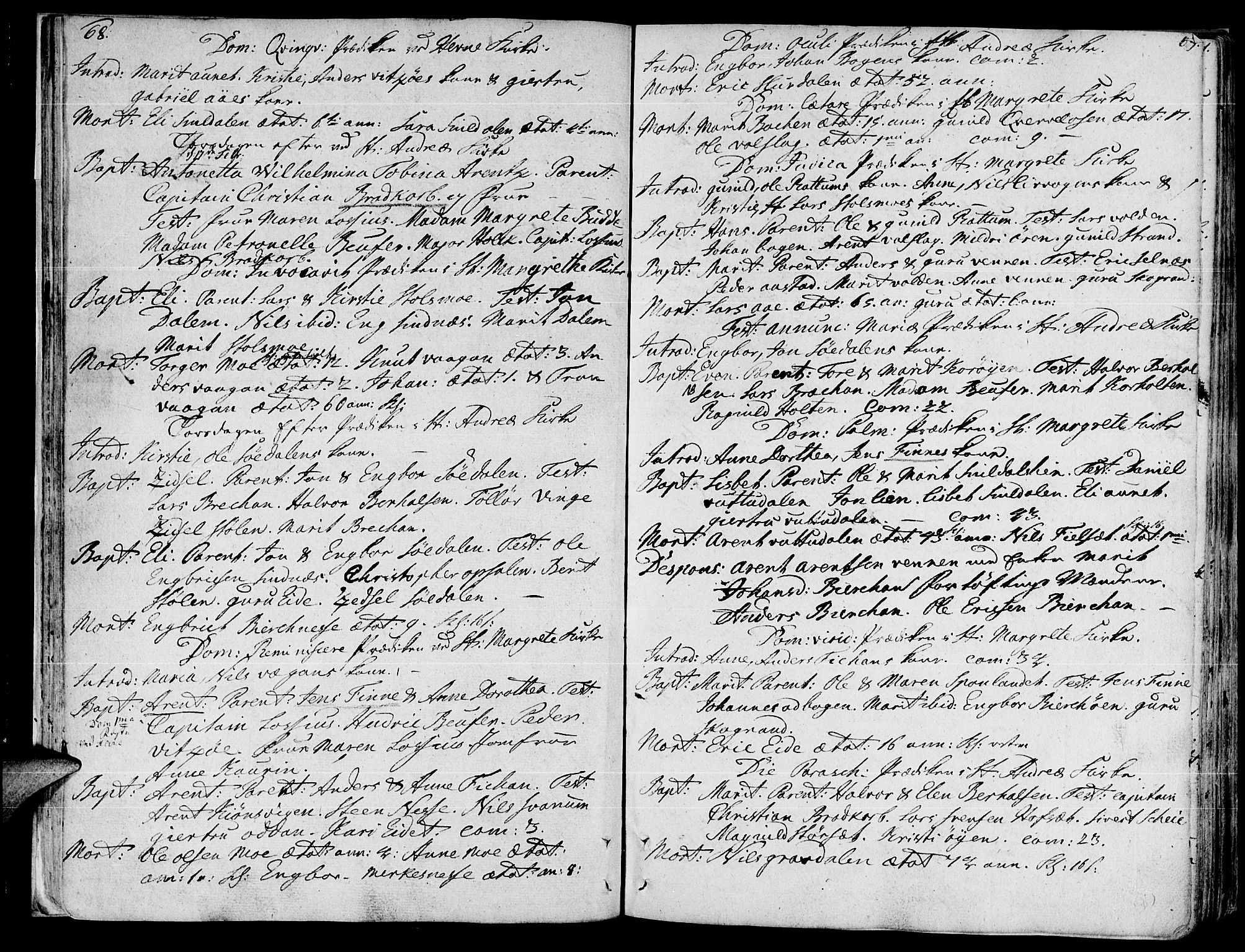 Ministerialprotokoller, klokkerbøker og fødselsregistre - Sør-Trøndelag, AV/SAT-A-1456/630/L0489: Parish register (official) no. 630A02, 1757-1794, p. 68-69